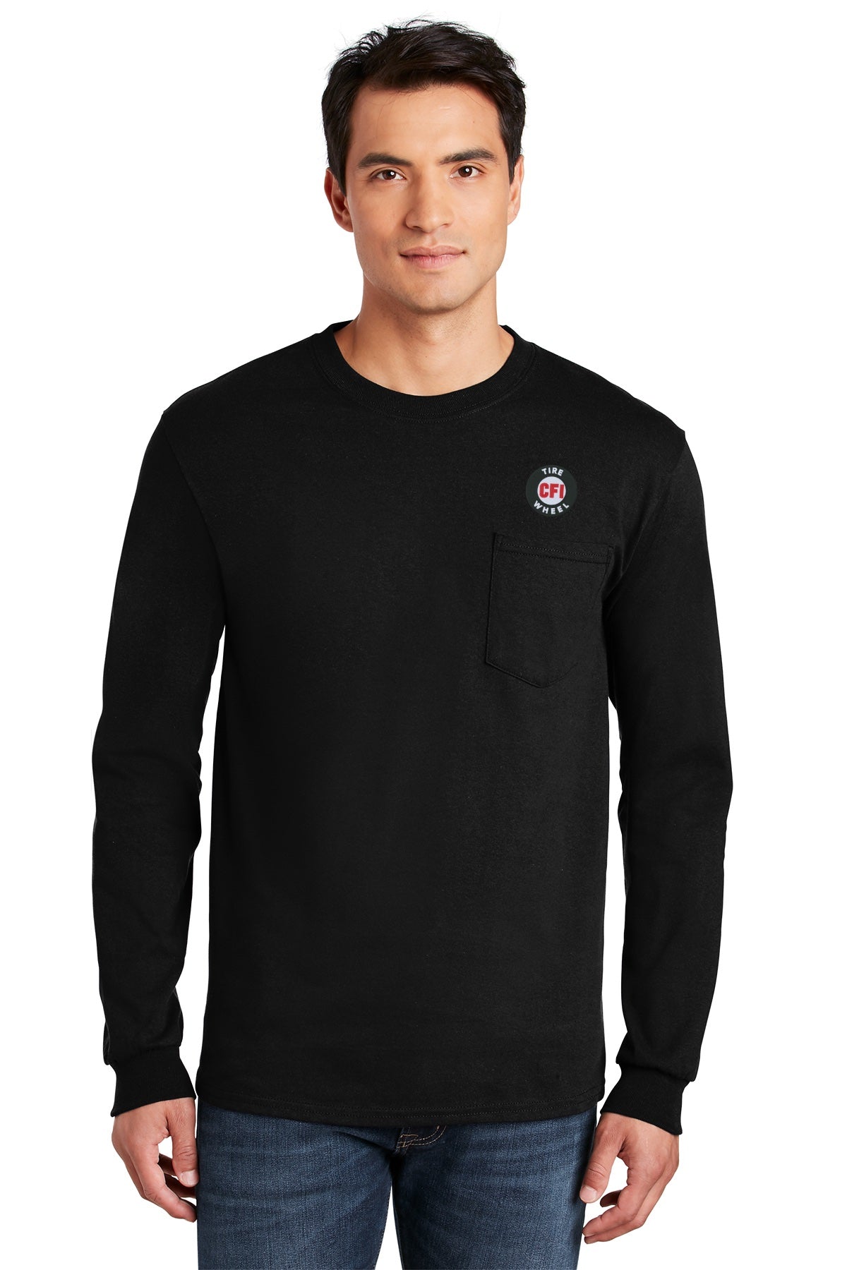 CFI Tire Wheel 2410 gildan ultra cotton 100% us cotton long sleeve t-shirt with pocket