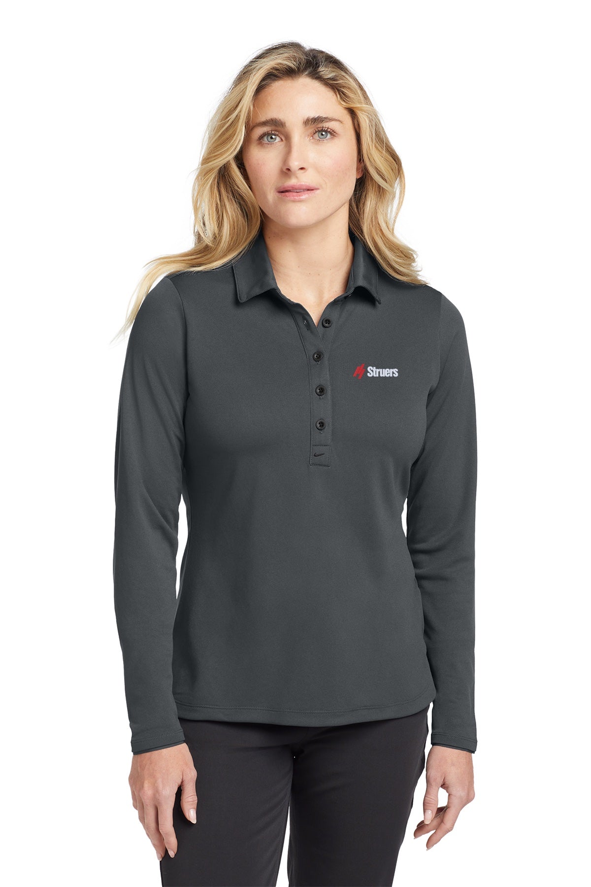 Struers Sales & Non- Service Apparel: 545322 Nike Women's Long Sleeve Dri-FIT Stretch Tech Polo