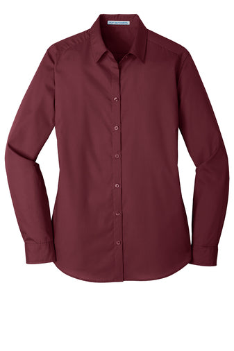 LW100 Port Authority® Ladies Long Sleeve Carefree Poplin Shirt