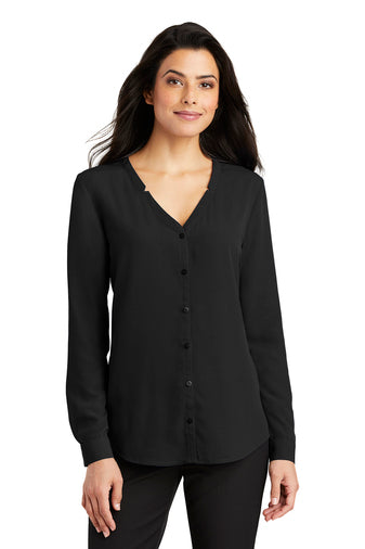 LW700 Port Authority ® Ladies Long Sleeve Button-Front Blouse