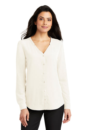 LW700 Port Authority ® Ladies Long Sleeve Button-Front Blouse