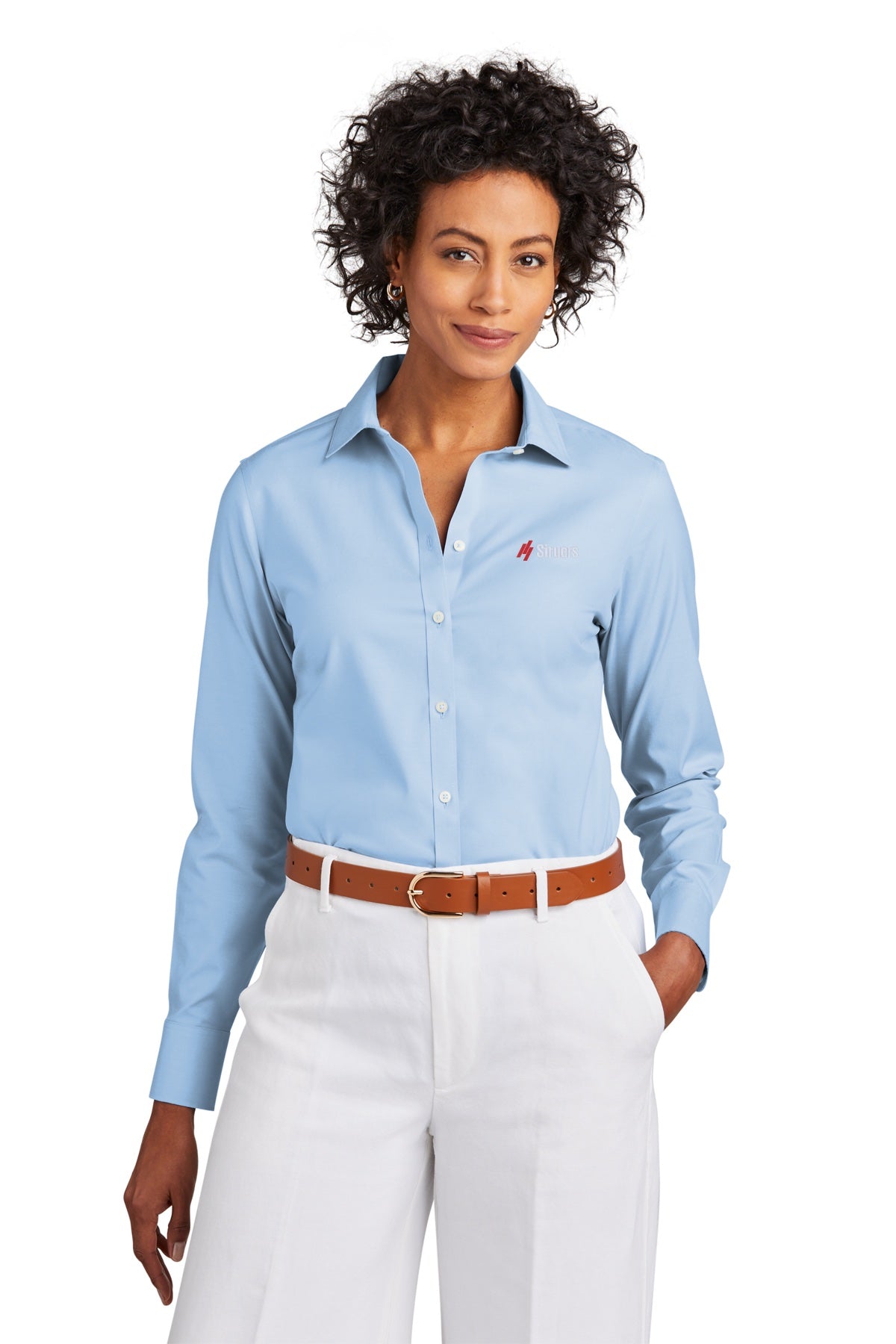Struers Sales & Non- Service Apparel: BB18001 brooks brothers women's wrinkle-free stretch pinpoint shirt