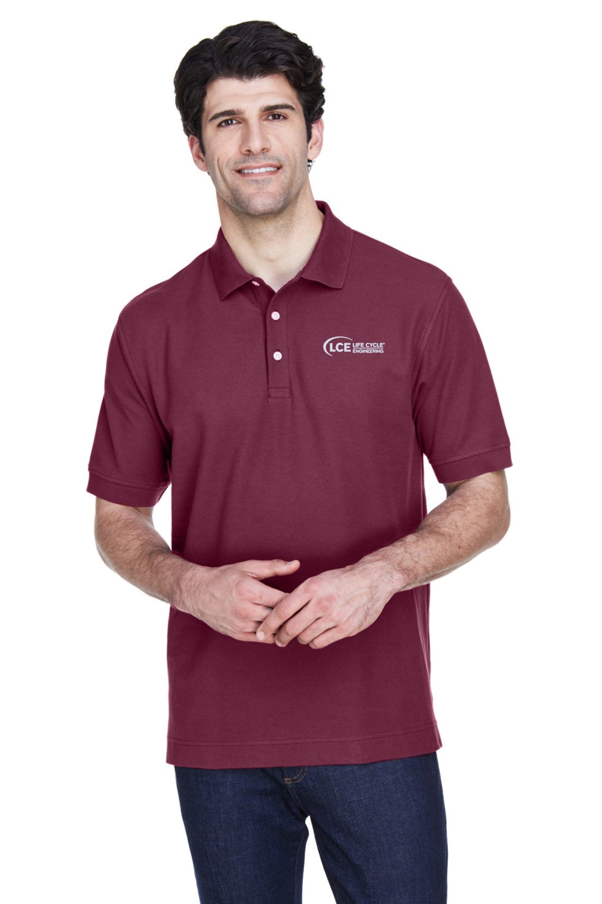 LCE D100 Devon & Jones Men's Pima Piqué Short-Sleeve Polo