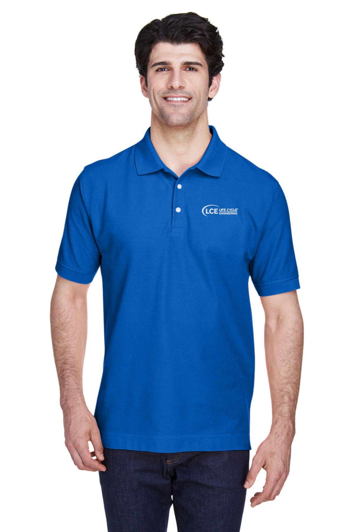 LCE D100 Devon & Jones Men's Pima Piqué Short-Sleeve Polo