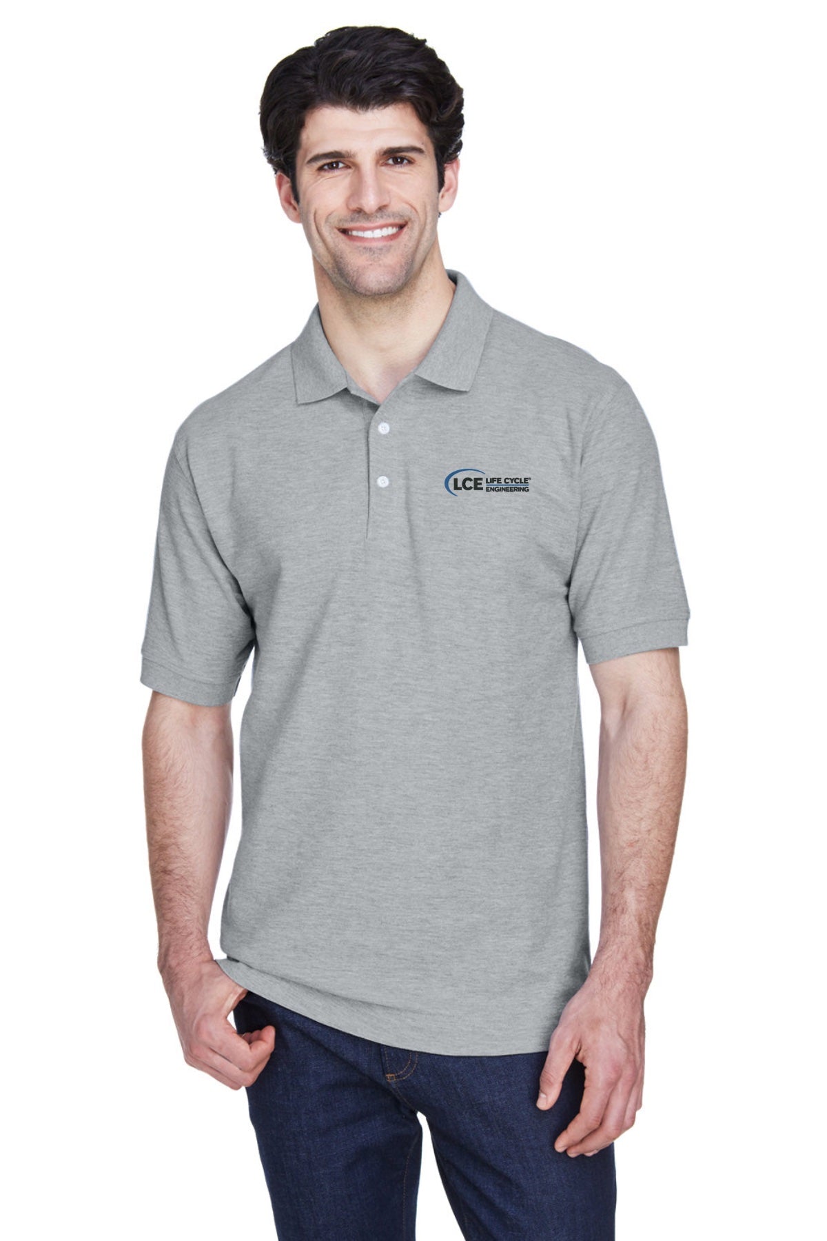 LCE D100 Devon & Jones Men's Pima Piqué Short-Sleeve Polo