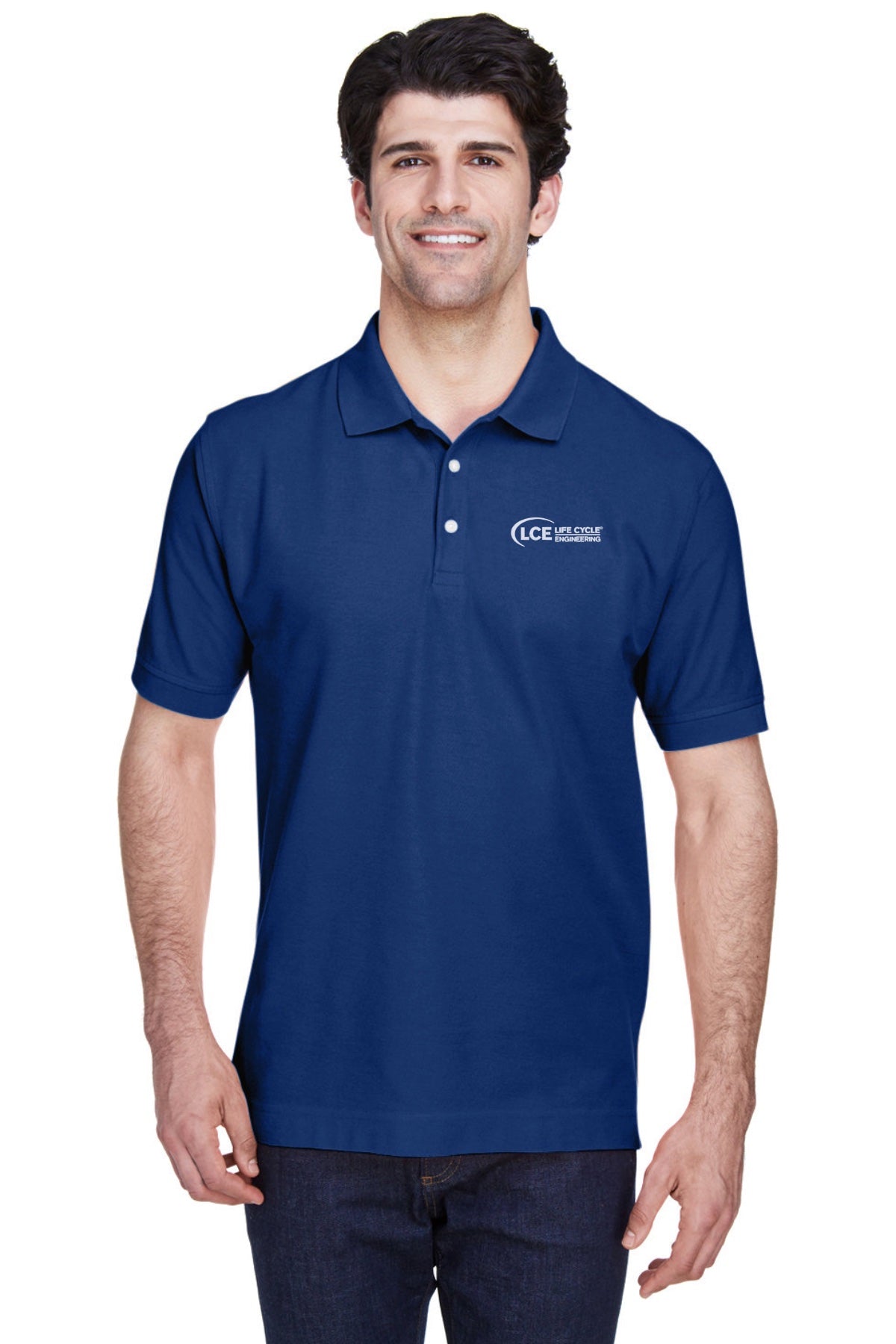 LCE D100 Devon & Jones Men's Pima Piqué Short-Sleeve Polo