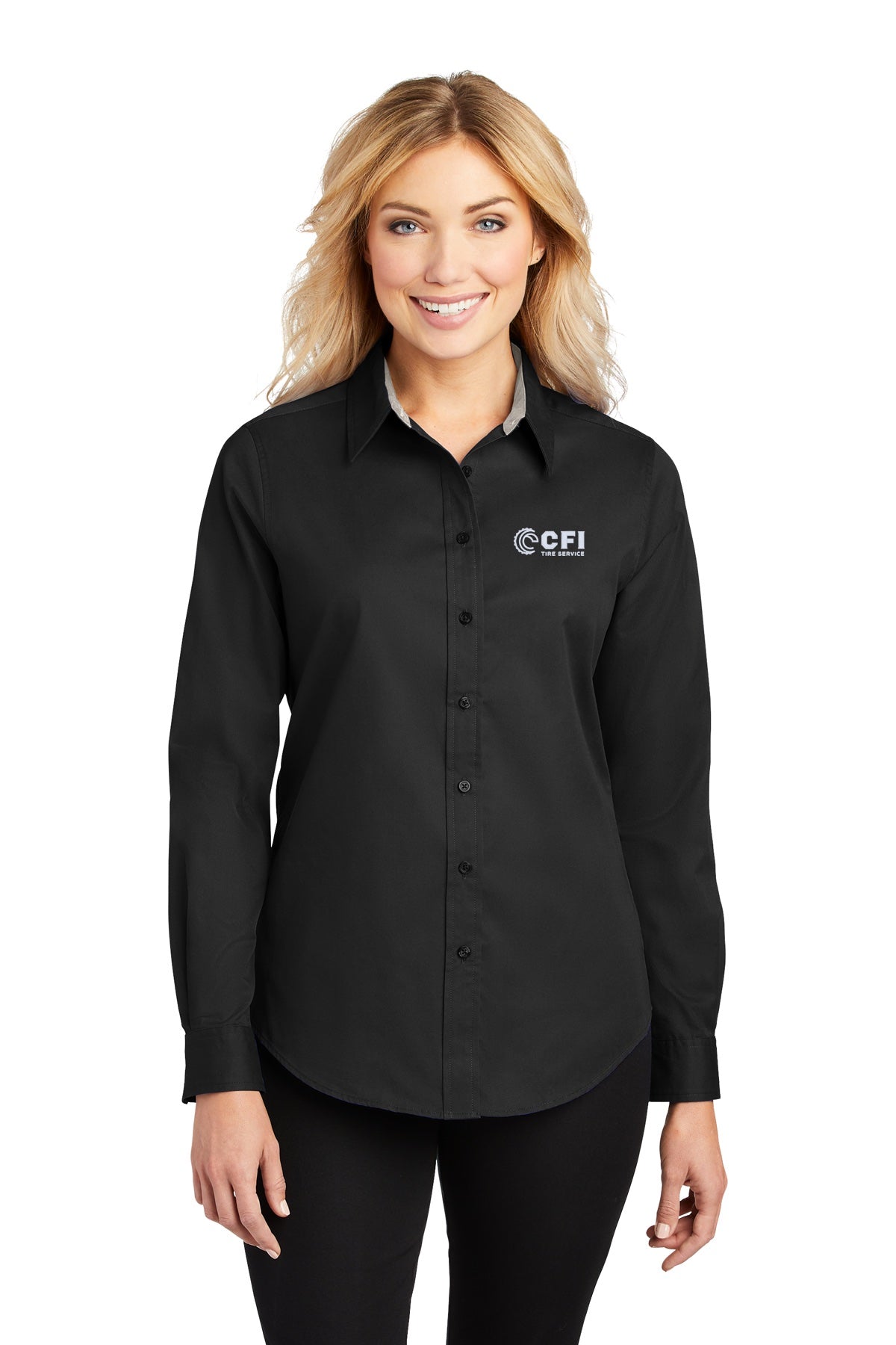 CFI Tire Service L608 Port Authority® Ladies Long Sleeve Easy Care Shirt