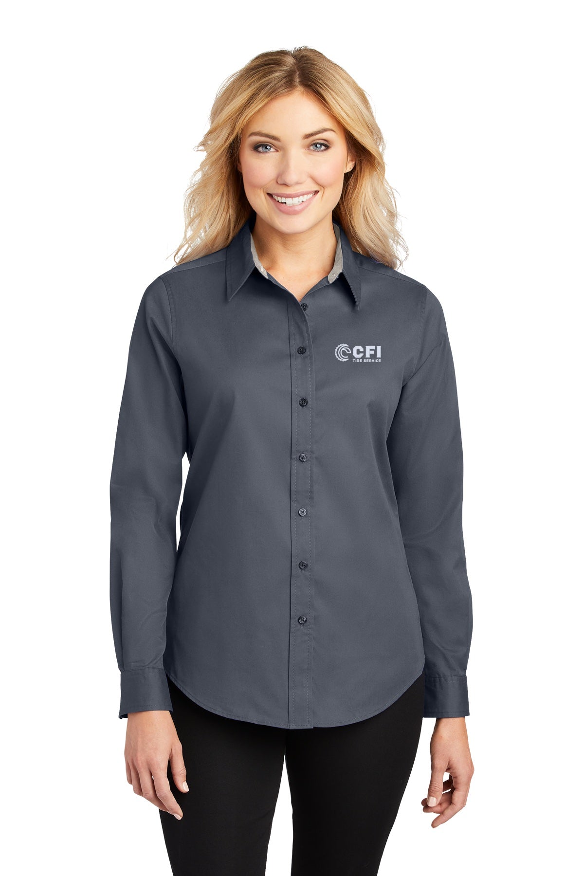 CFI Tire Service L608 Port Authority® Ladies Long Sleeve Easy Care Shirt