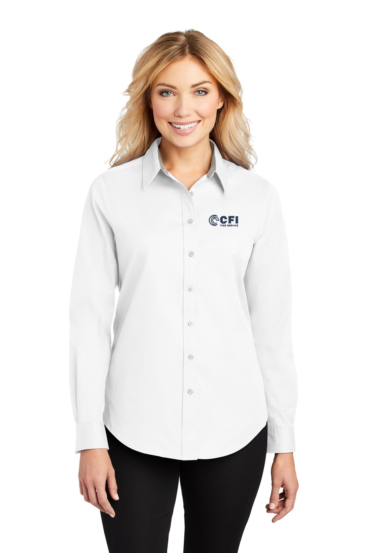 CFI Tire Service L608 Port Authority® Ladies Long Sleeve Easy Care Shirt