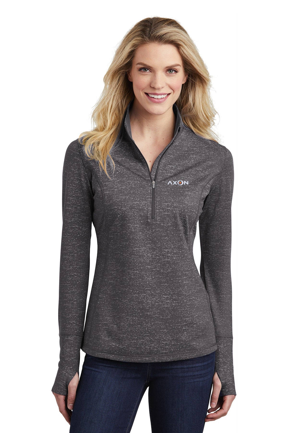 Axon LST855 Sport-Tek ® Women's Sport-Wick ® Stretch Reflective Heather 1/2-Zip Pullover