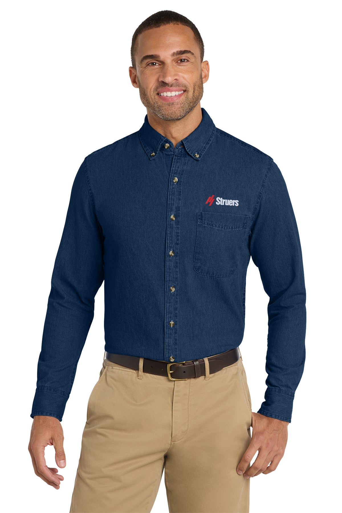 Struers Sales & Non- Service Apparel: SP10 Port & Co™ Long Sleeve Value Denim Shirt