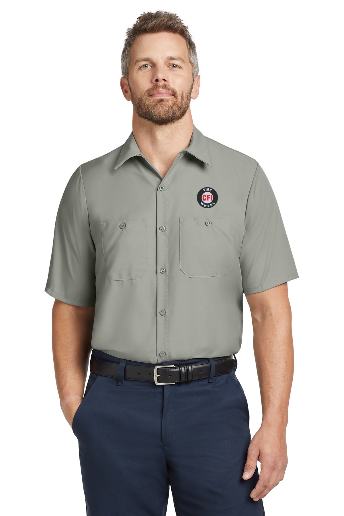 CFI Tire Wheel SP24 Red Kap® Short Sleeve Industrial Work Shirt