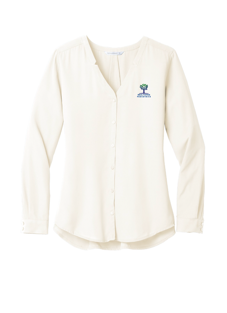 Healthpro Pediatrics LW700 Port Authority ® Ladies Long Sleeve Button-Front Blouse