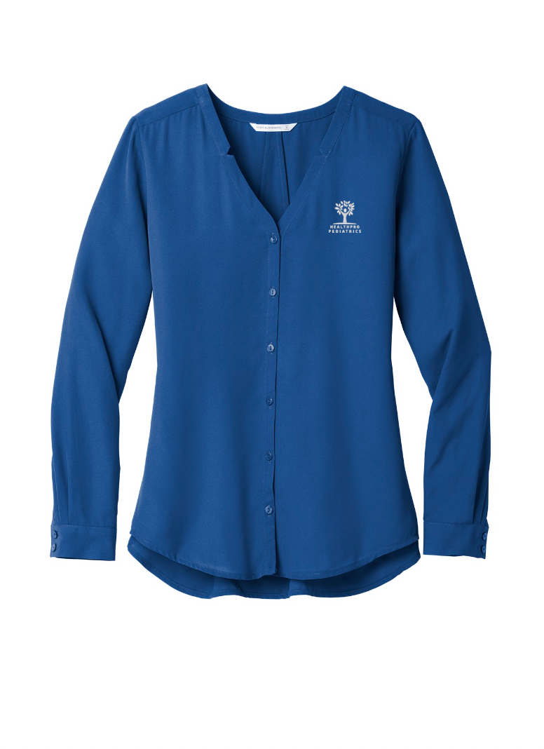 Healthpro Pediatrics LW700 Port Authority ® Ladies Long Sleeve Button-Front Blouse