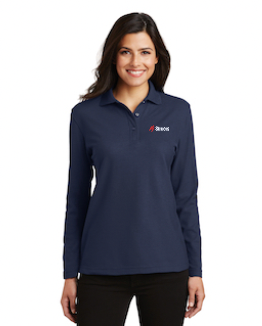Struers Sales & Non- Service Apparel: L500LS Port Authority® Ladies Silk Touch™ Long Sleeve Polo