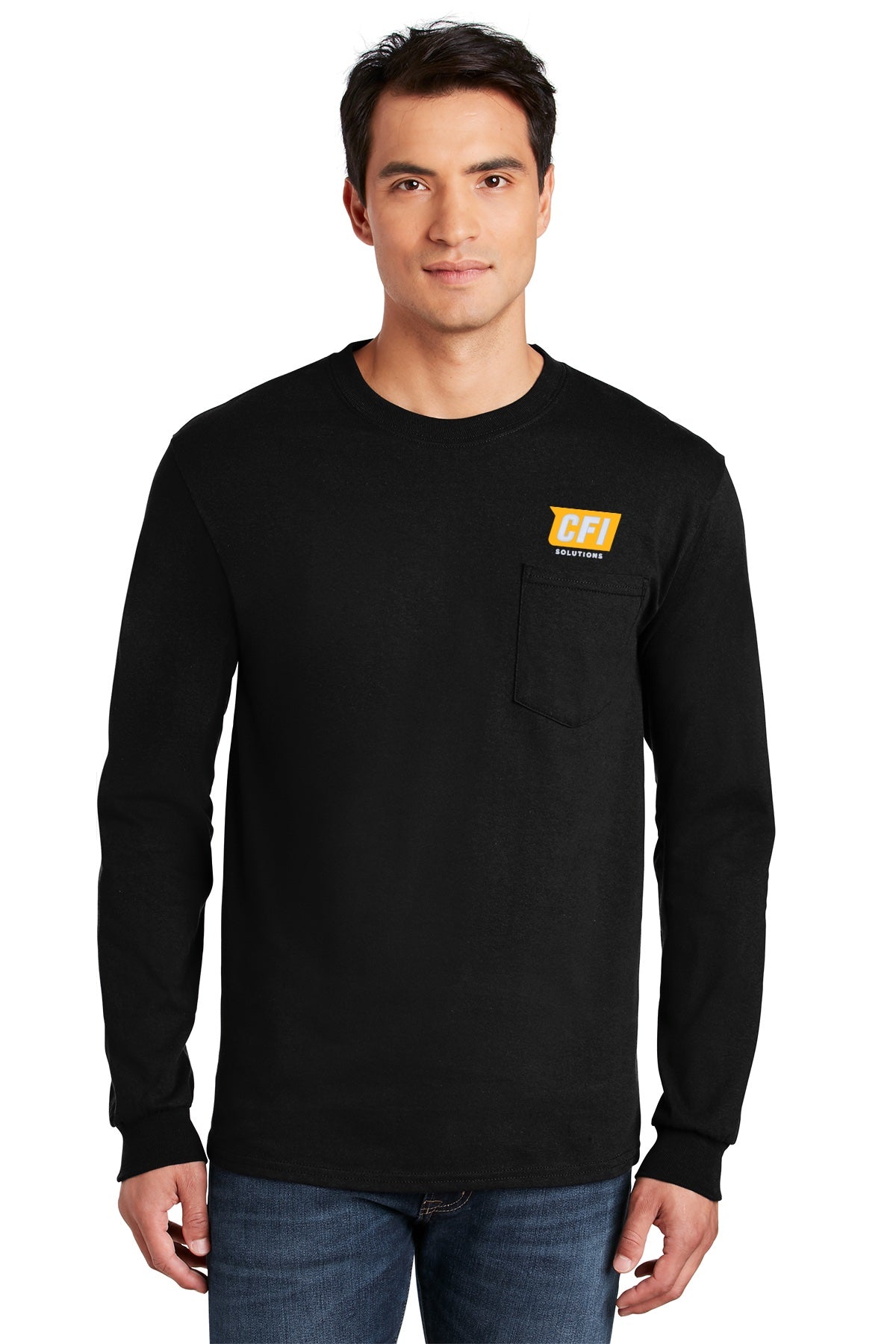 CFI Solutions 2410 gildan ultra cotton 100% us cotton long sleeve t-shirt with pocket