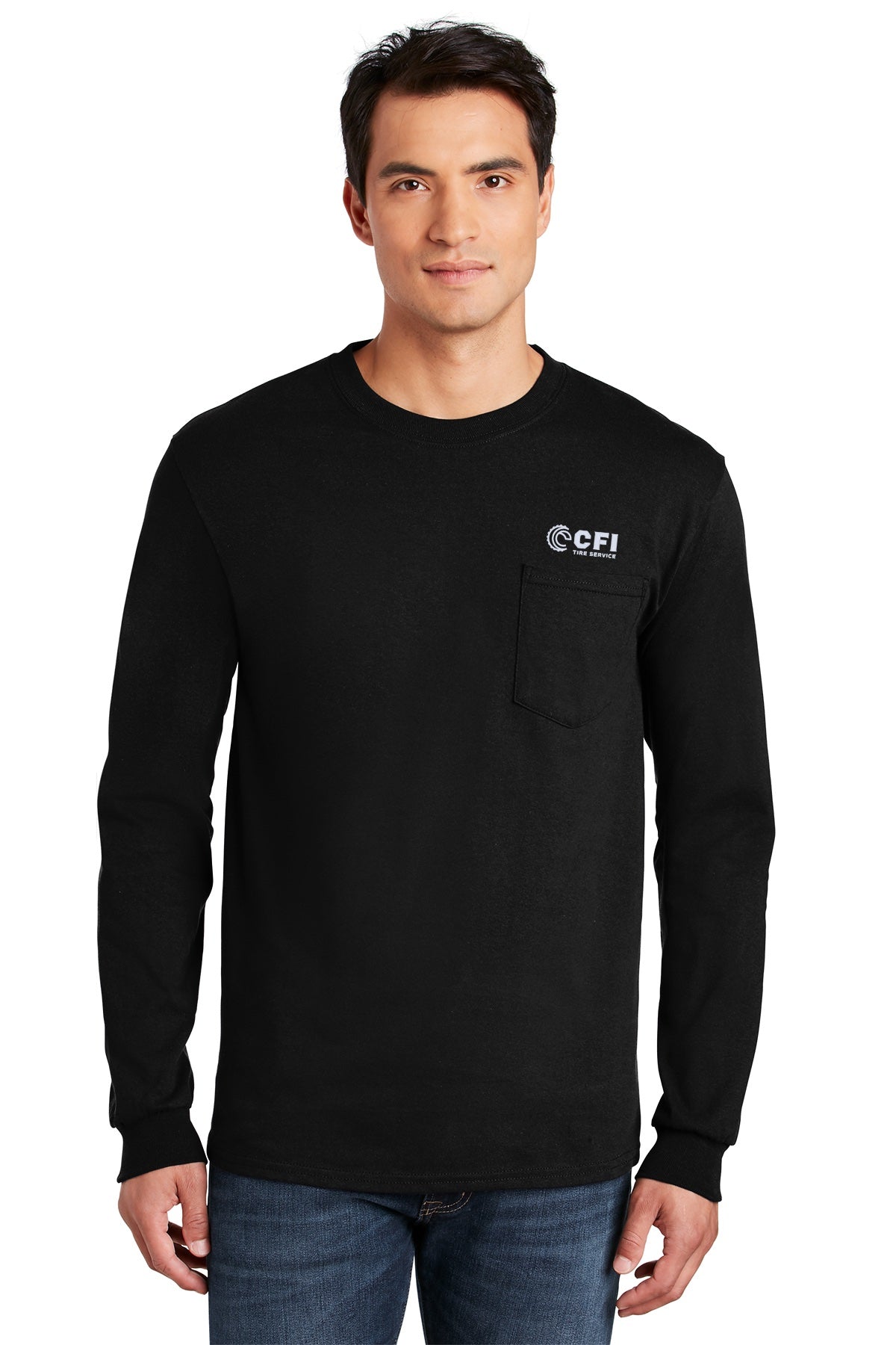 CFI Tire Service 2410 gildan ultra cotton 100% us cotton long sleeve t-shirt with pocket