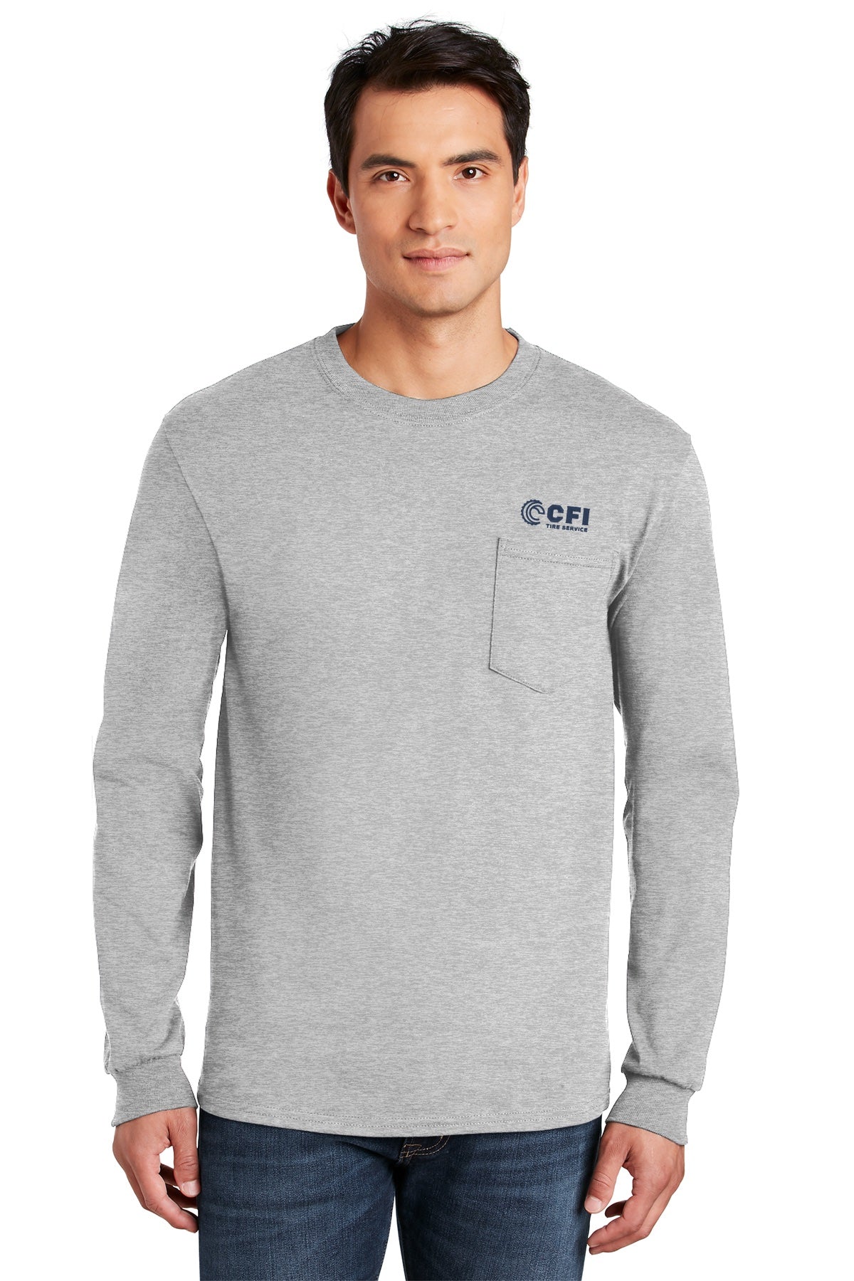 CFI Tire Service 2410 gildan ultra cotton 100% us cotton long sleeve t-shirt with pocket