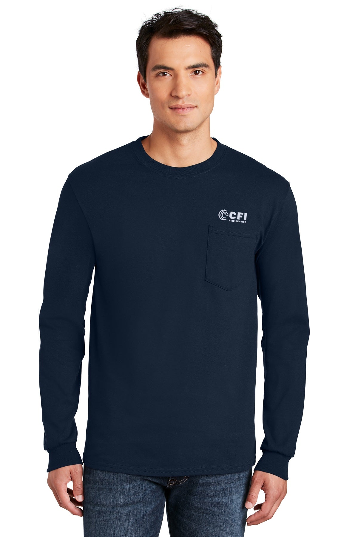 CFI Tire Service 2410 gildan ultra cotton 100% us cotton long sleeve t-shirt with pocket