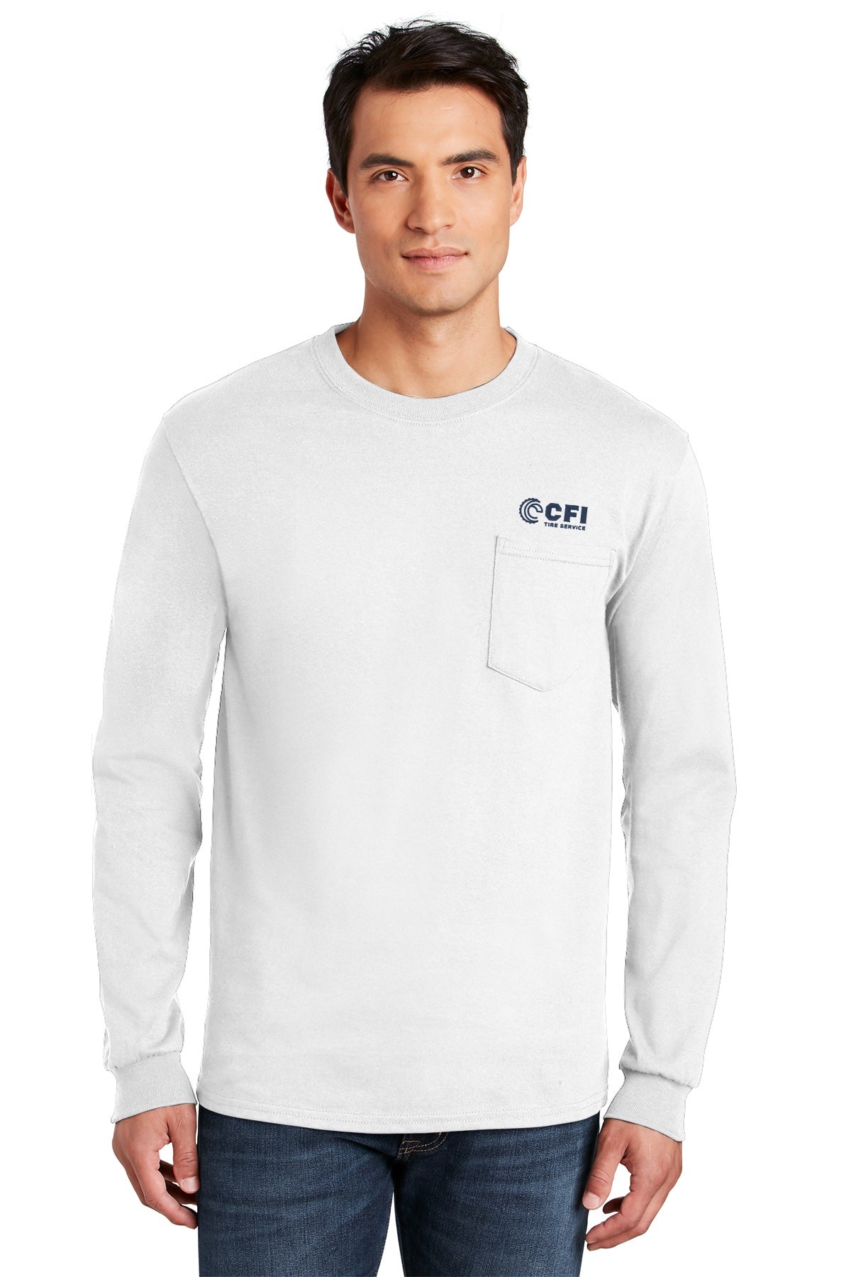 CFI Tire Service 2410 gildan ultra cotton 100% us cotton long sleeve t-shirt with pocket