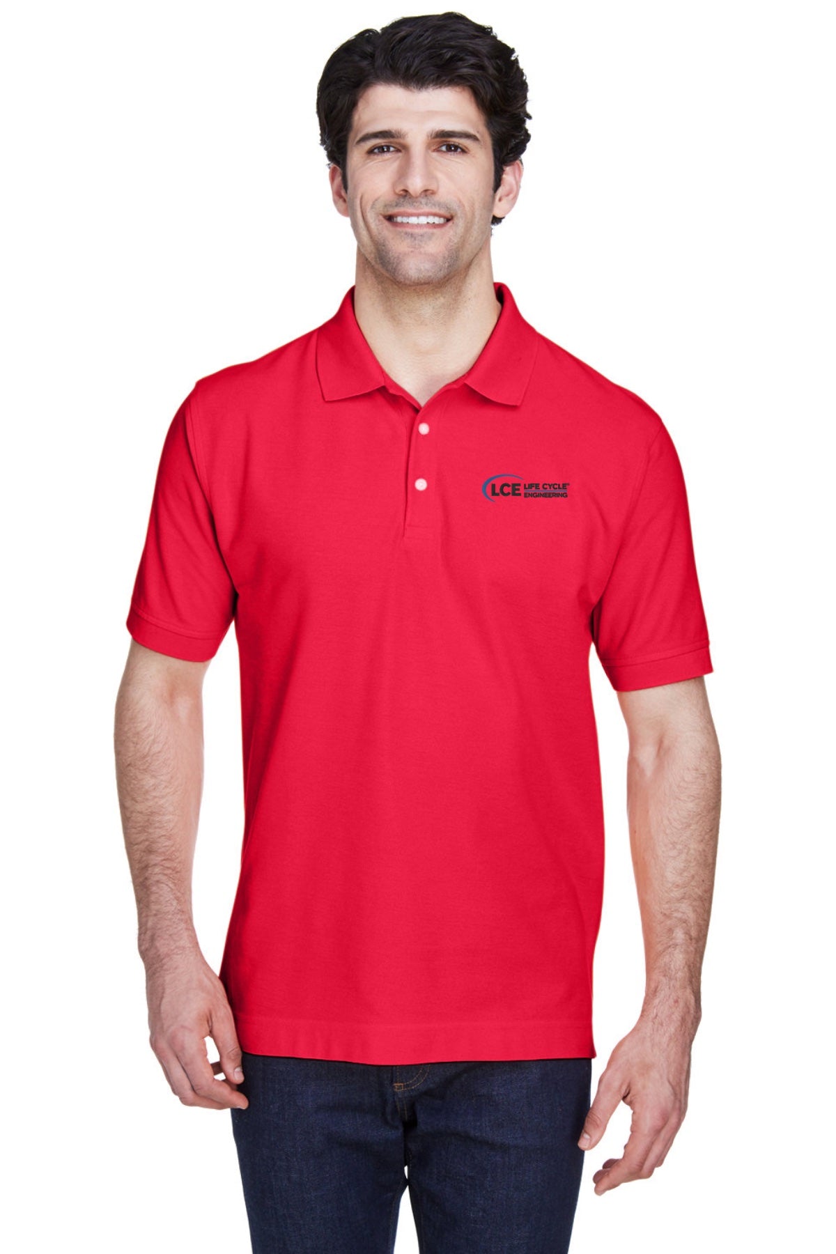 LCE  D100 Devon & Jones Men's Pima Piqué Short-Sleeve Polo