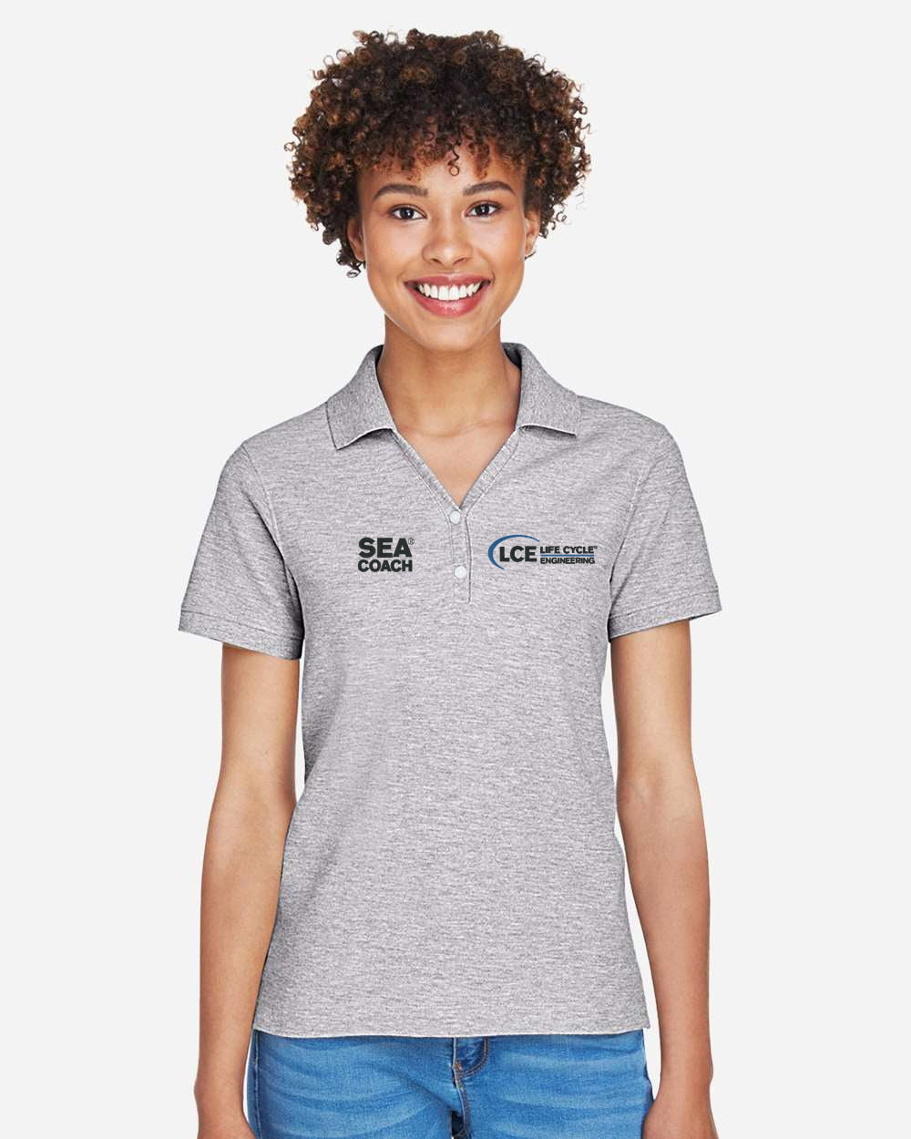 LCE **SEA COACH** D100w Devon & Jones Ladies' Pima Piqué Y-Collar Polo