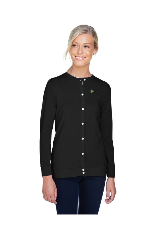 Dawson Tire DP181W Devon & Jones Ladies' Perfect Fit™ Ribbon Cardigan