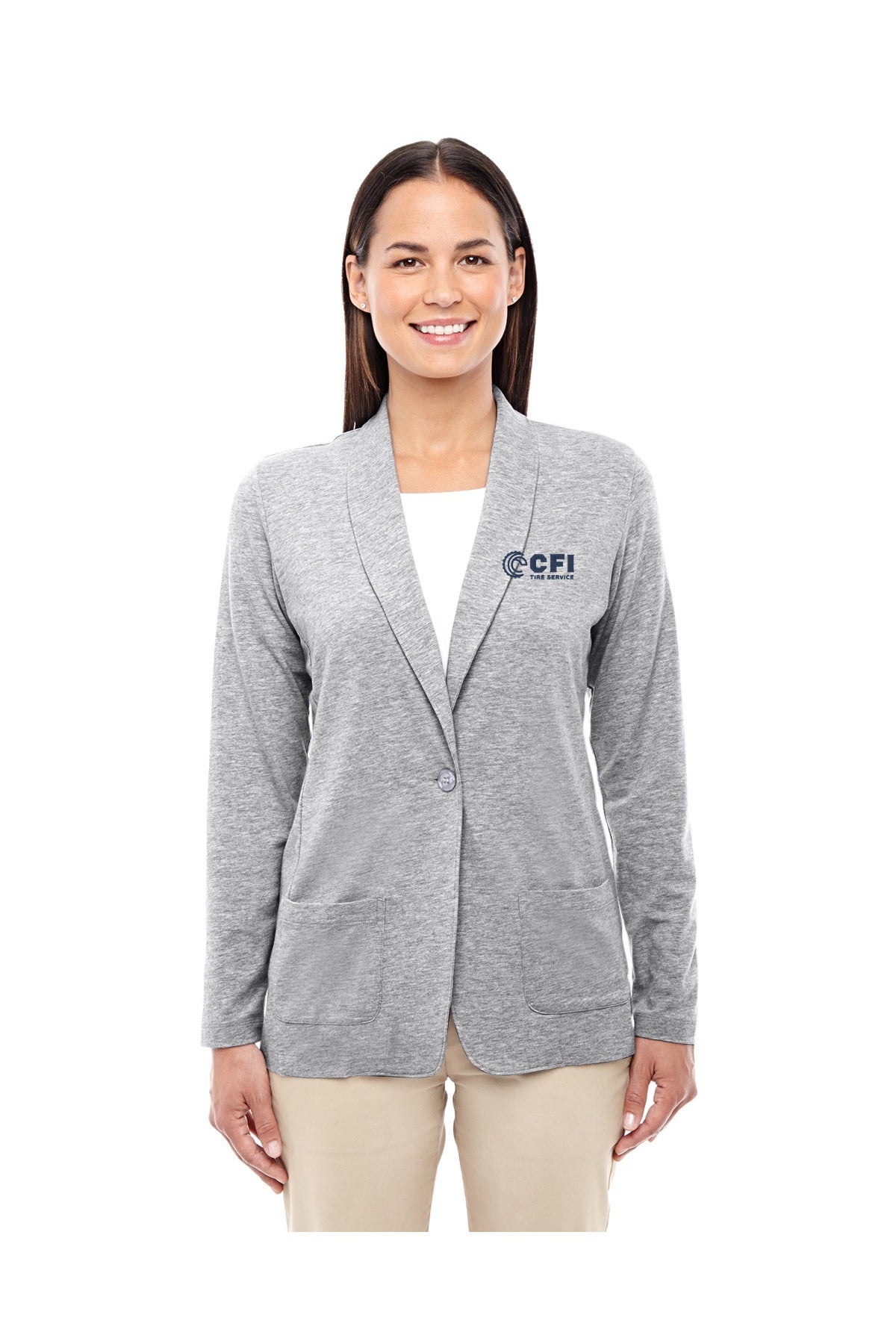 CFI Tire Service DP462W Devon & Jones ladies' perfect fit shawl collar cardigan