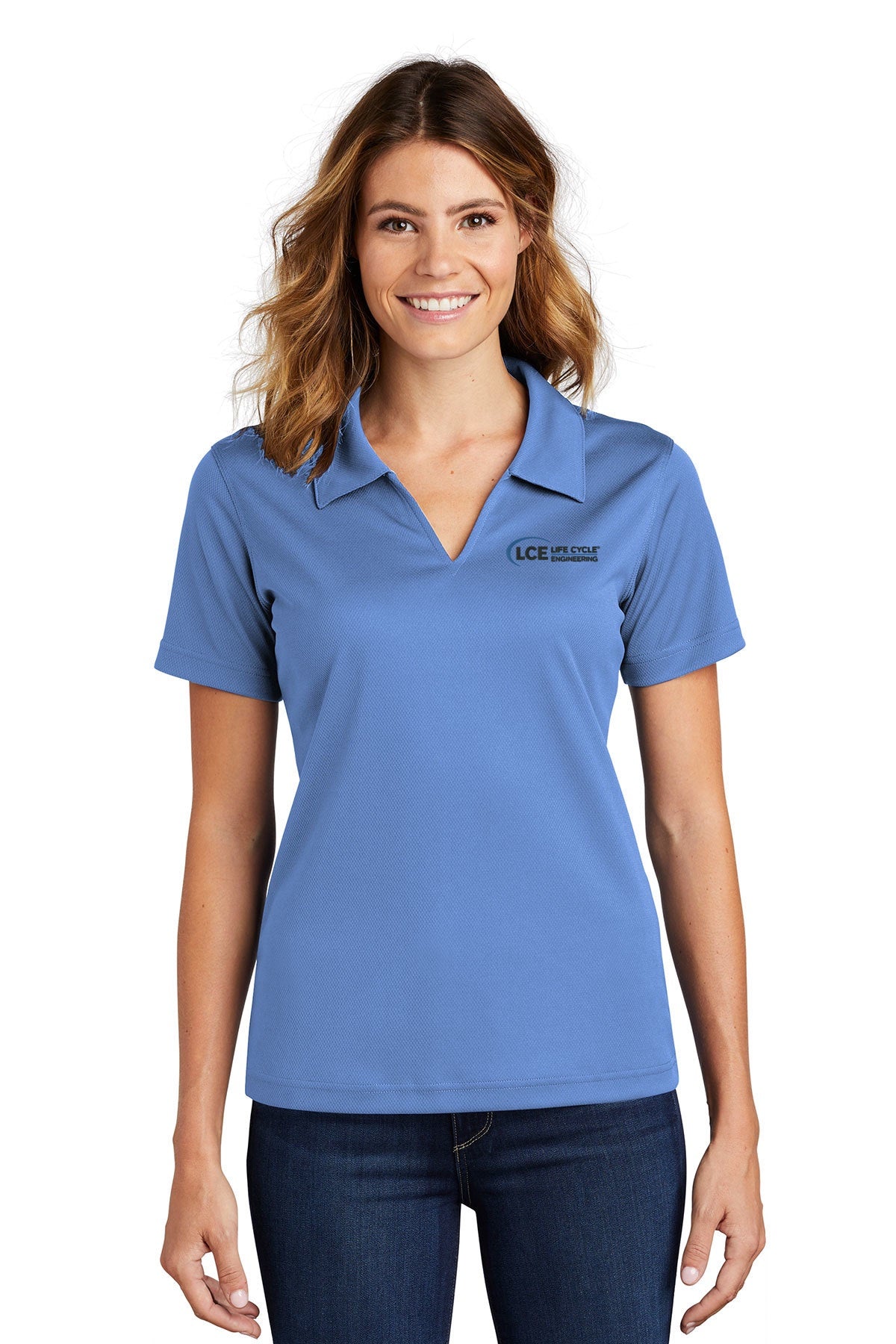 LCE L469 Sport-Tek Ladies Dri-Mesh V-Neck Polo