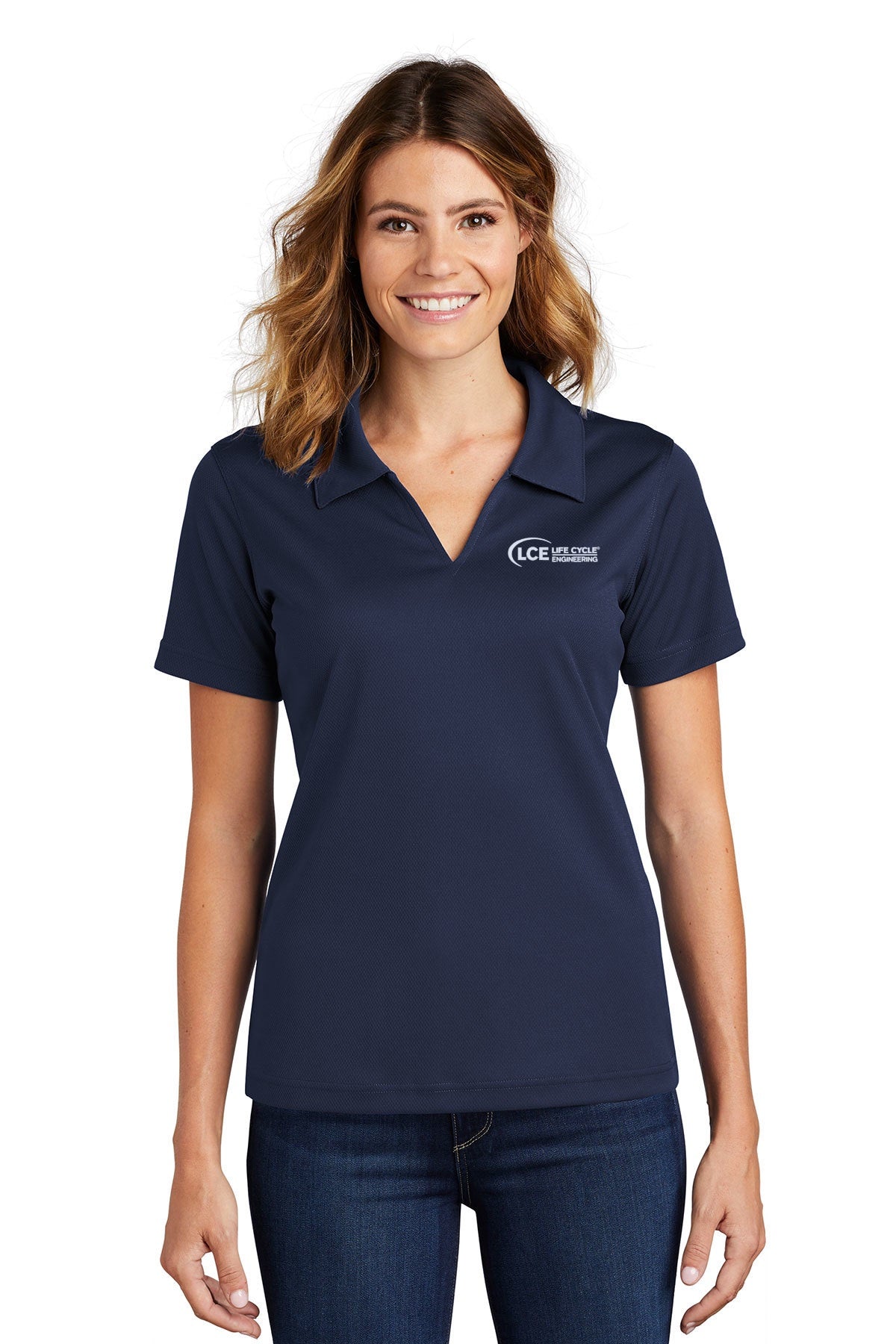 LCE L469 Sport-Tek Ladies Dri-Mesh V-Neck Polo