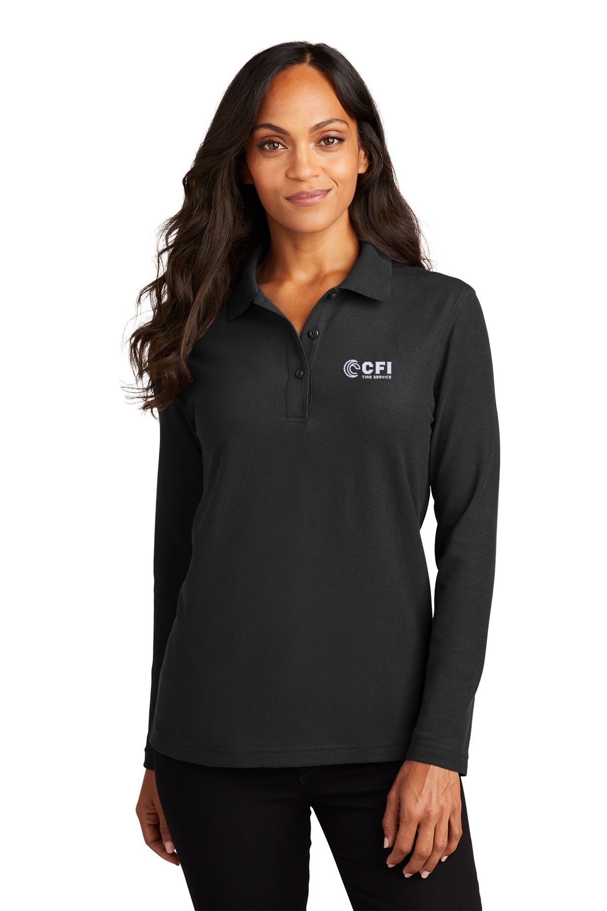 CFI Tire Service L500LS Port Authority® Ladies Silk Touch™ Long Sleeve Polo