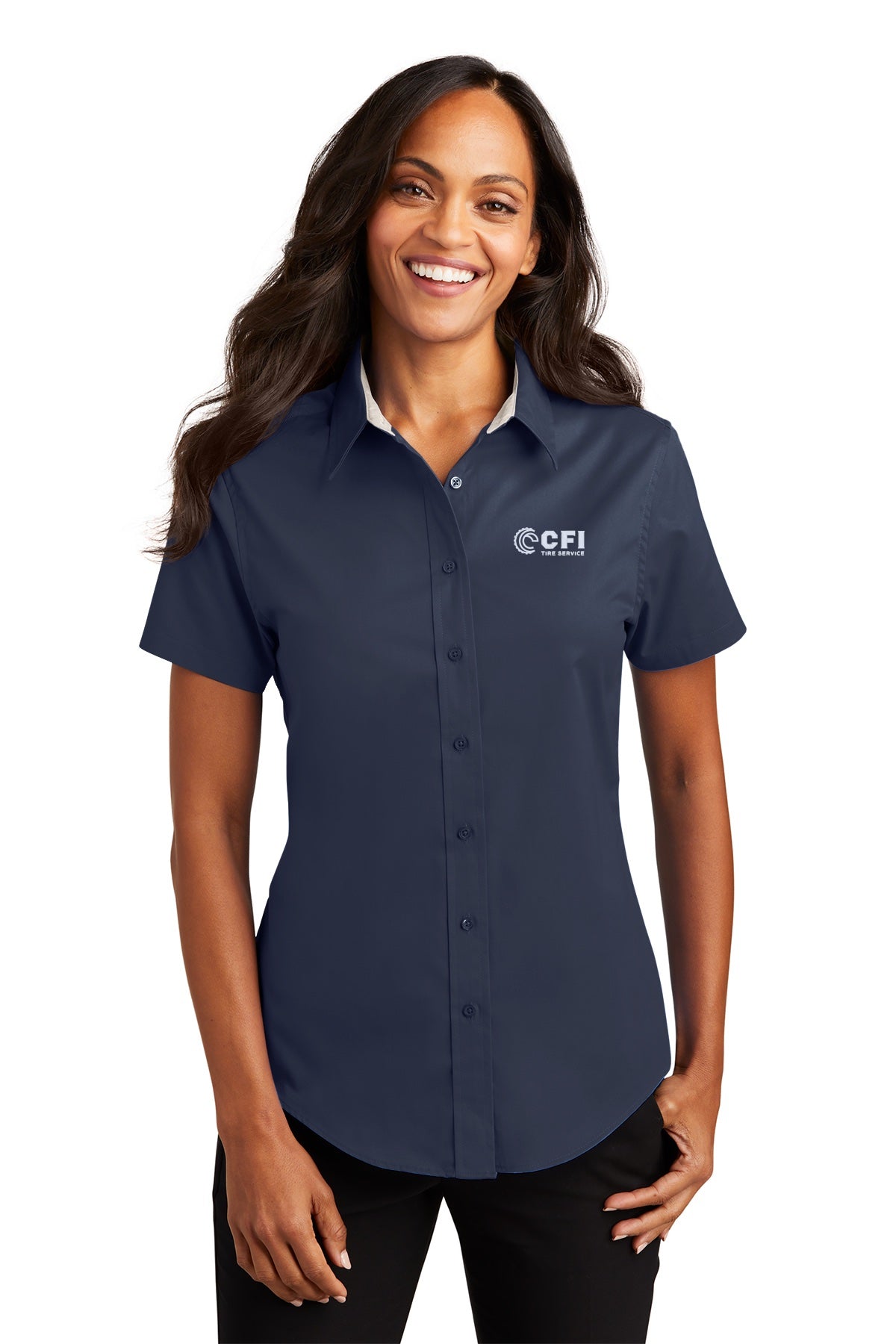 CFI Tire Service L508 port authority women's short sleeve easy care shirt