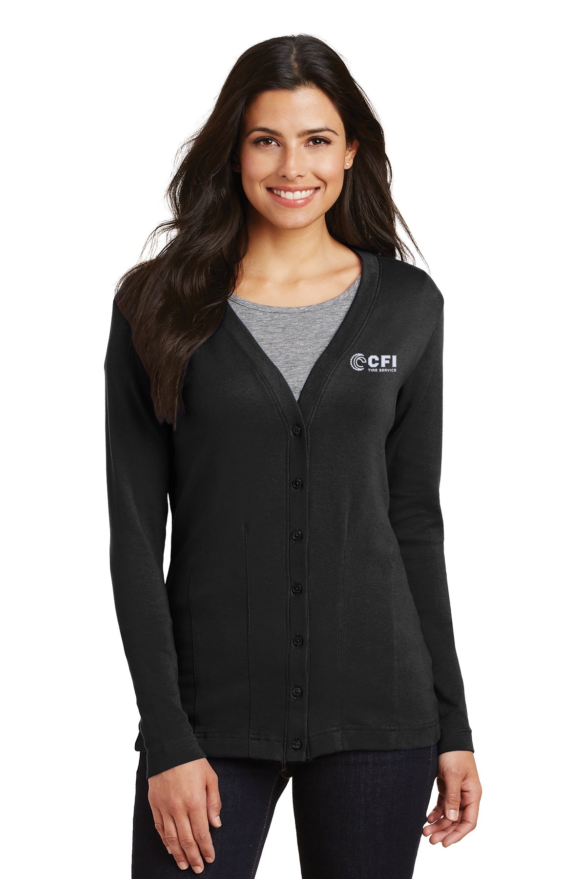 CFI Tire Service L515 Port Authority® Ladies Modern Stretch Cotton Cardigan