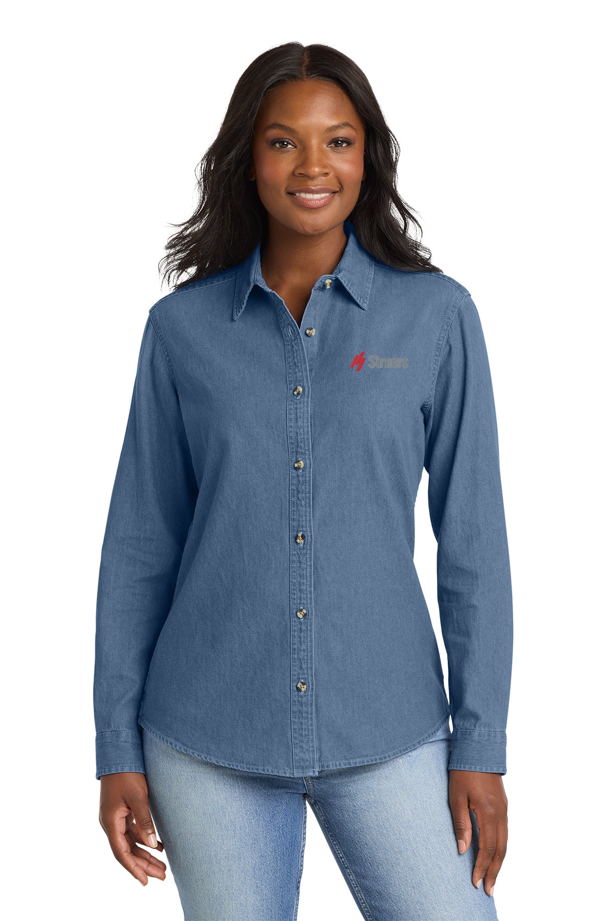 Struers Sales & Non- Service Apparel: LSP10 Port & Co™ Women's Long Sleeve Value Denim Shir