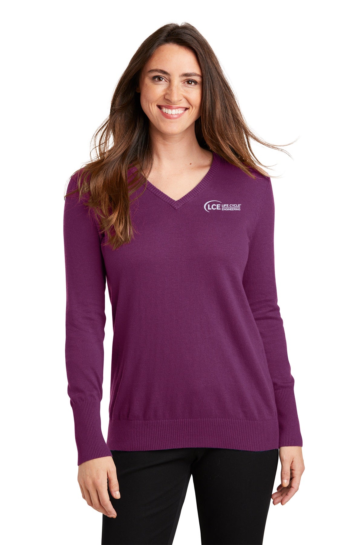 LCE LSW285 Port Authority® Ladies V-Neck Sweater