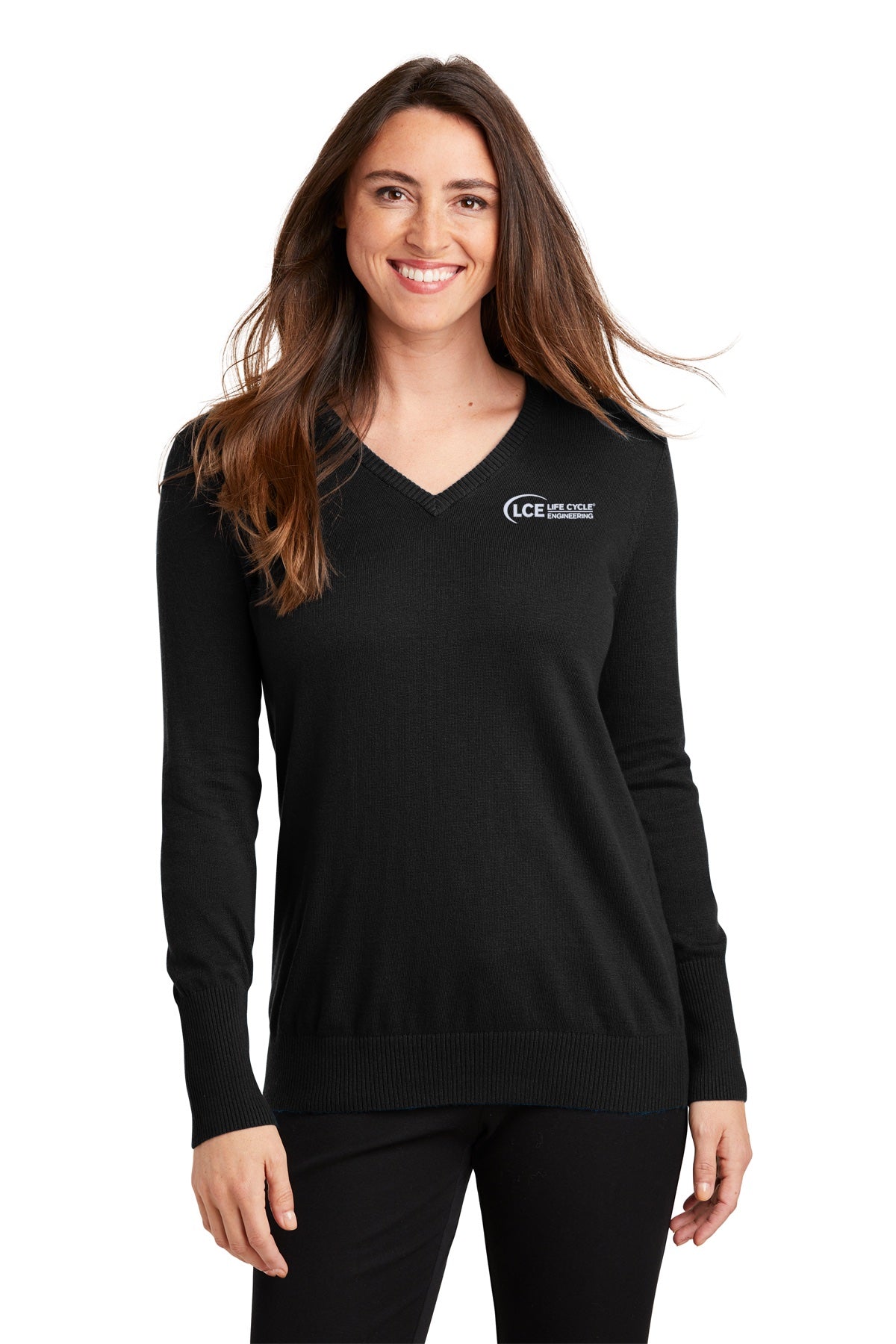 LCE LSW285 Port Authority® Ladies V-Neck Sweater