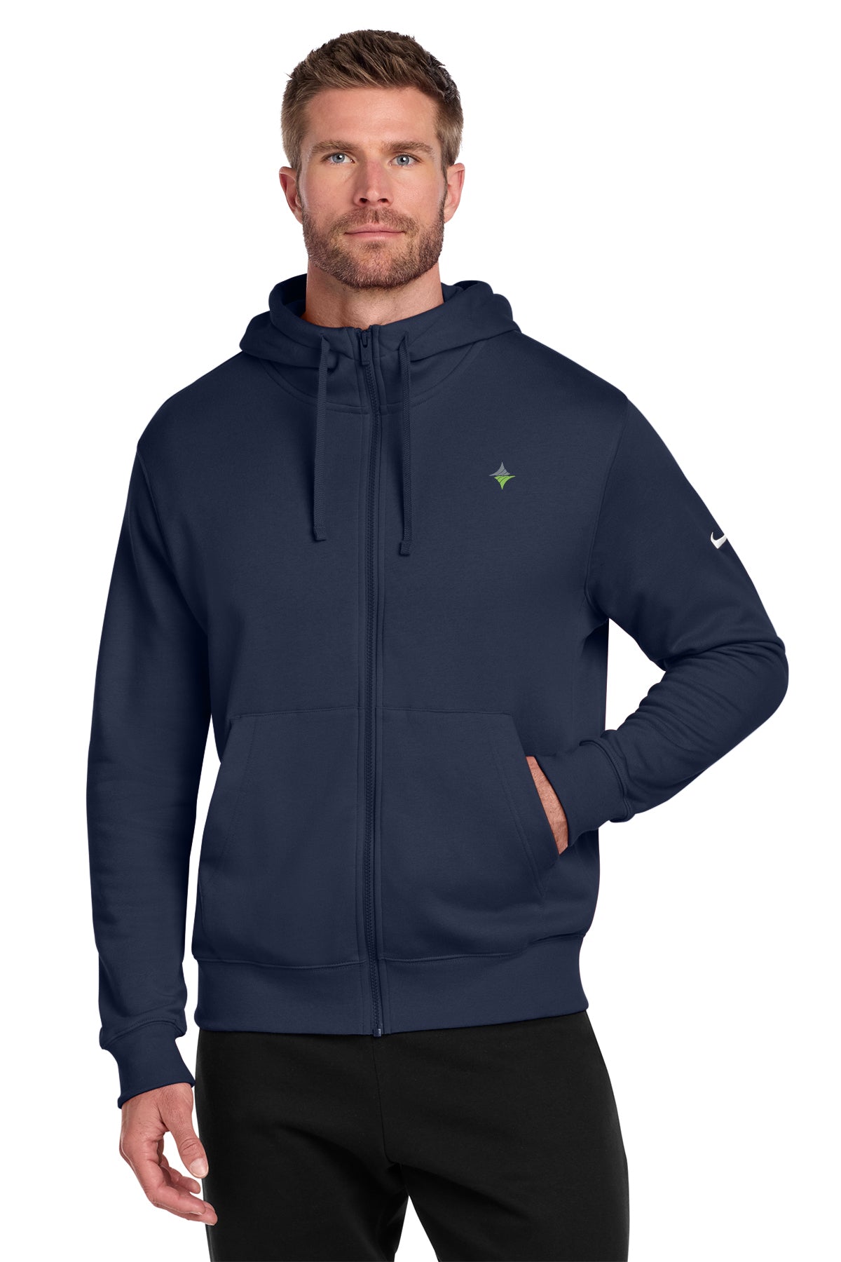 Dawson Tire NKDR1513 Nike Club Fleece Sleeve Swoosh Full-Zip Hoodie