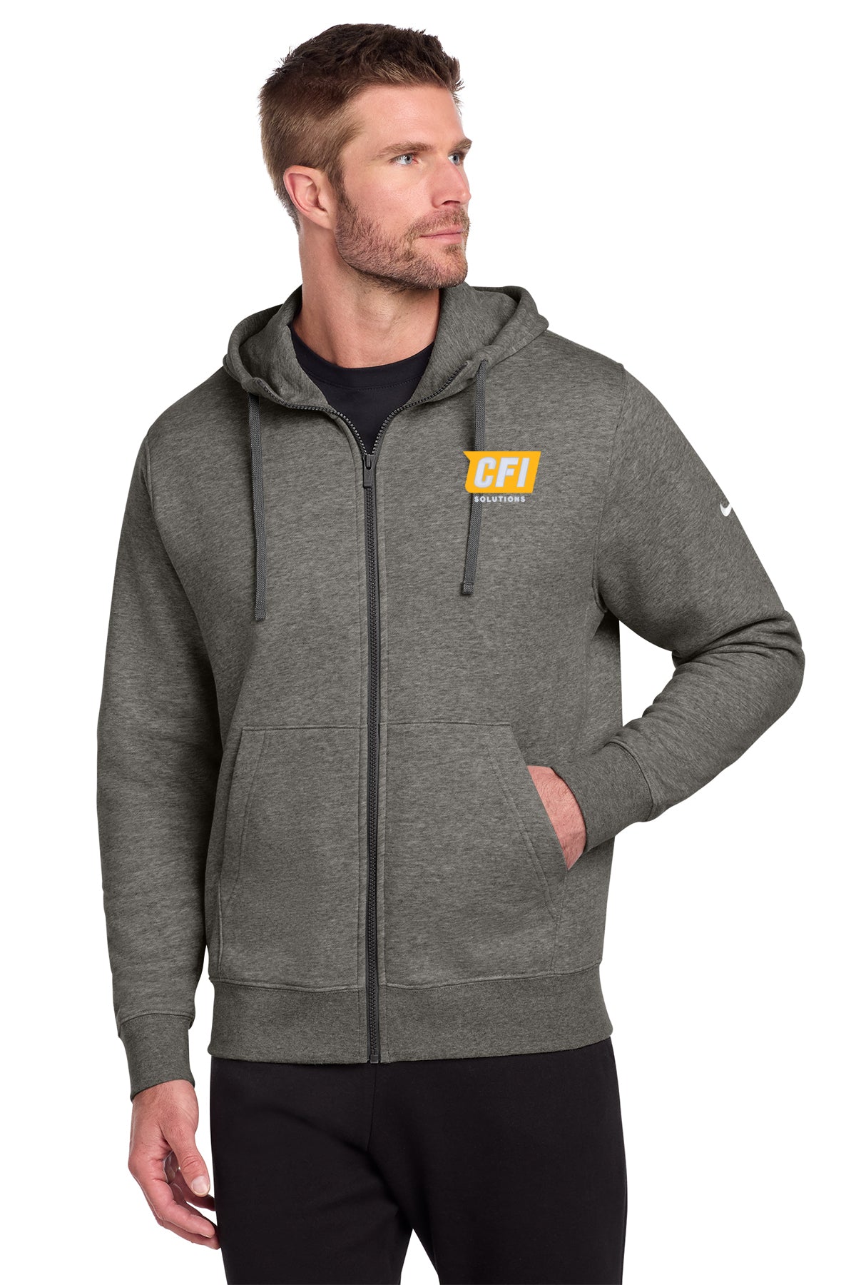 CFI Solutions NKDR1513 Nike Club Fleece Sleeve Swoosh Full-Zip Hoodie