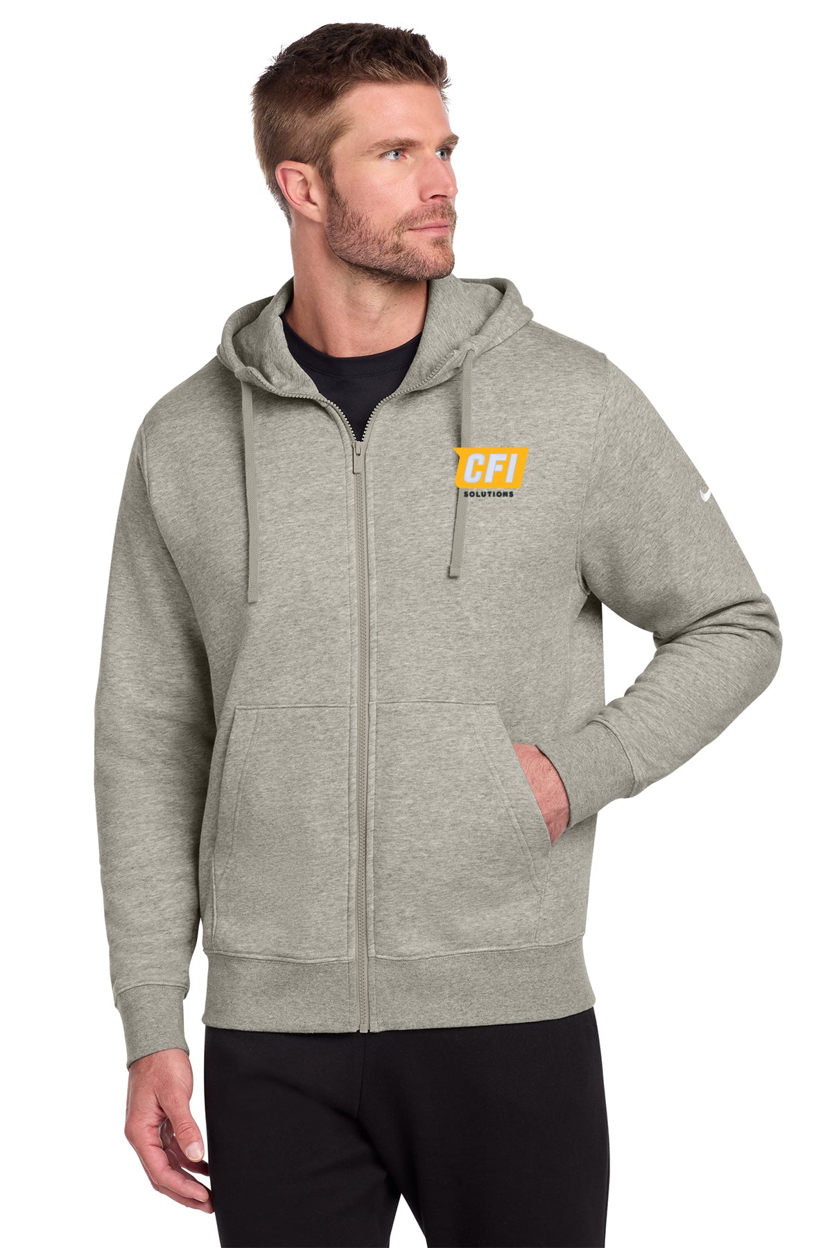 CFI Solutions NKDR1513 Nike Club Fleece Sleeve Swoosh Full-Zip Hoodie