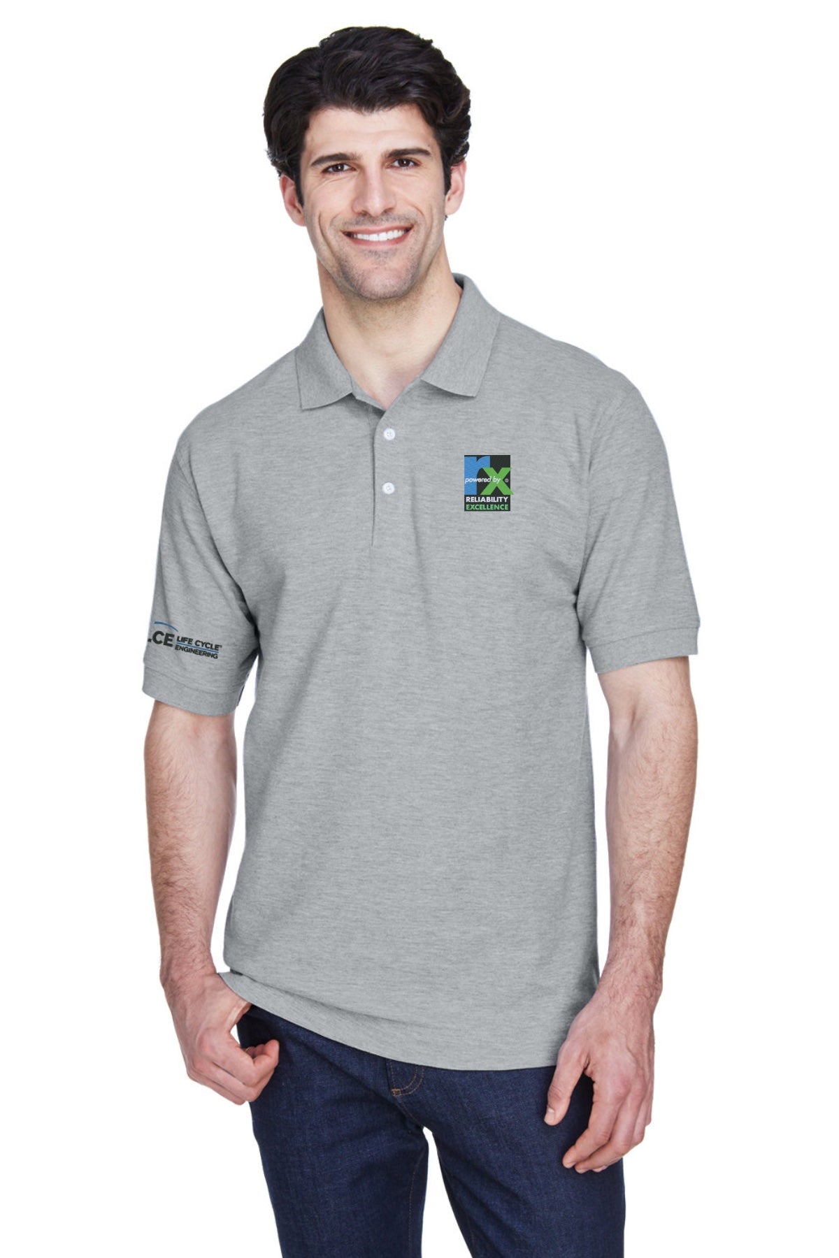 LCE **RX LOGO** D100 Devon & Jones Men's Pima Piqué Short-Sleeve Polo