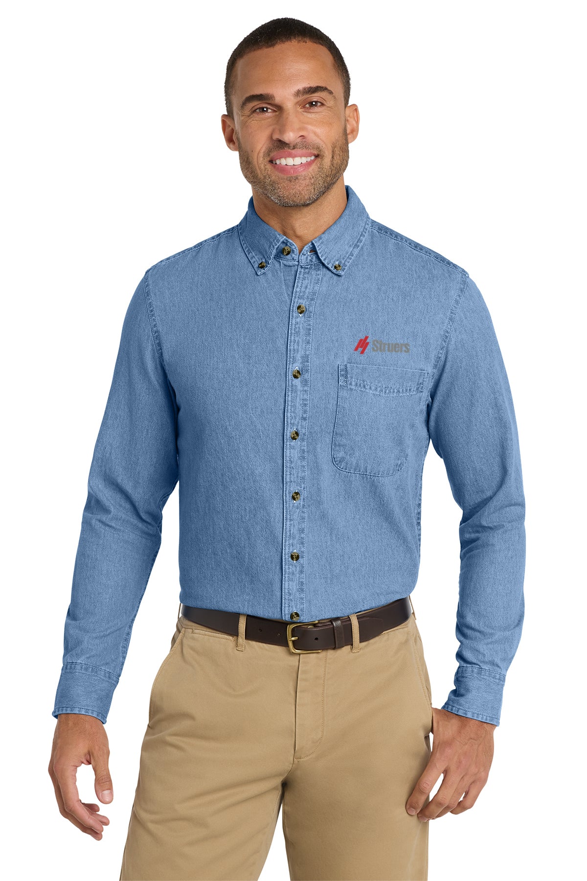 Struers Sales & Non- Service Apparel: SP10 Port & Co™ Long Sleeve Value Denim Shirt