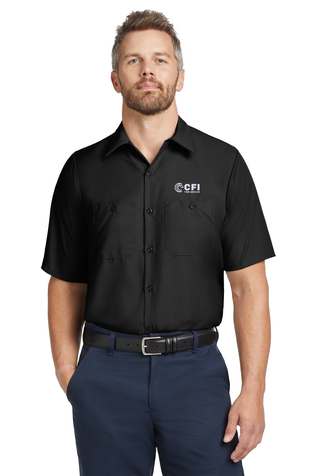 CFI Tire Service SP24 Red Kap® Short Sleeve Industrial Work Shirt