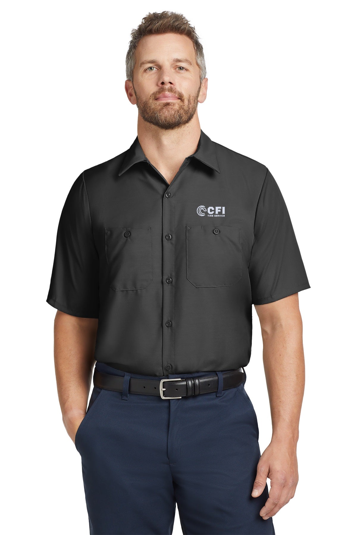 CFI Tire Service SP24 Red Kap® Short Sleeve Industrial Work Shirt