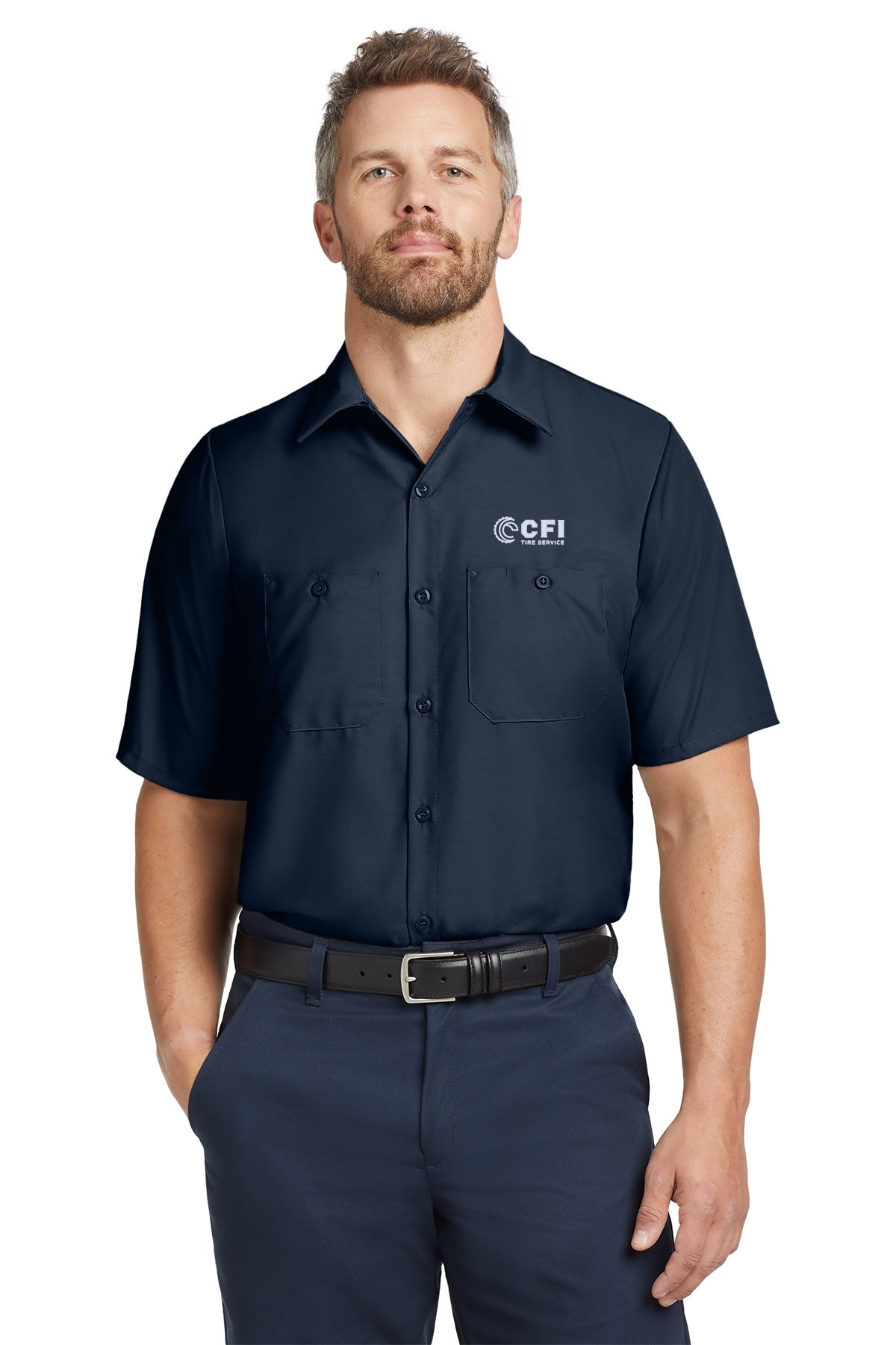 CFI Tire Service SP24 Red Kap® Short Sleeve Industrial Work Shirt