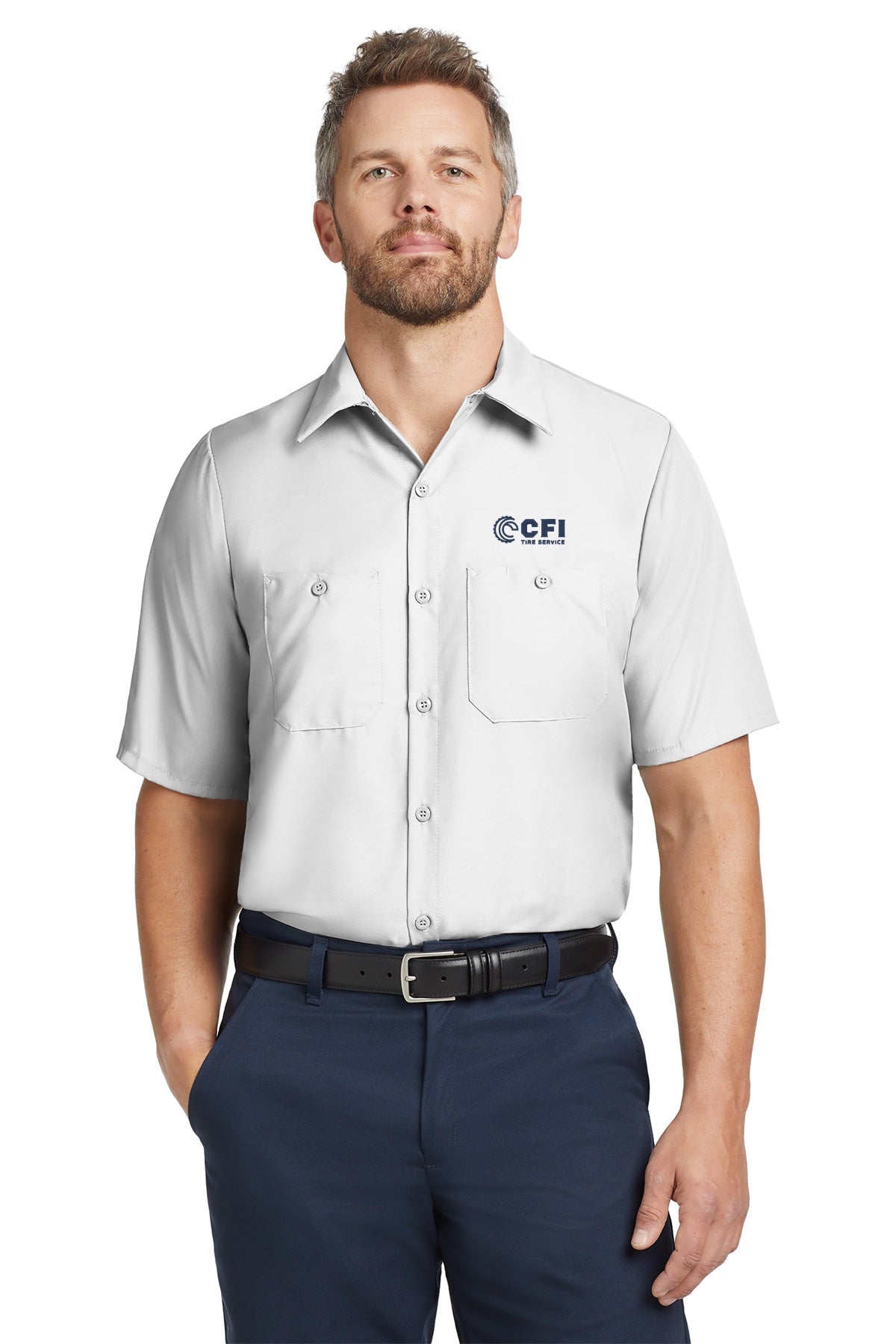 CFI Tire Service SP24 Red Kap® Short Sleeve Industrial Work Shirt