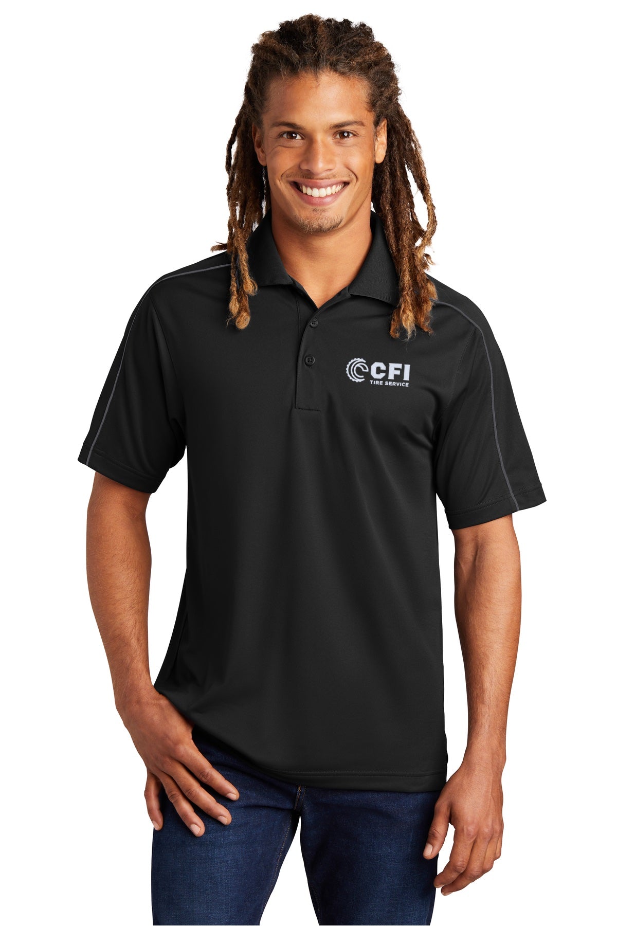 CFI Tire Service ST653 Sport-Tek® Micropique Sport-Wick® Piped Polo