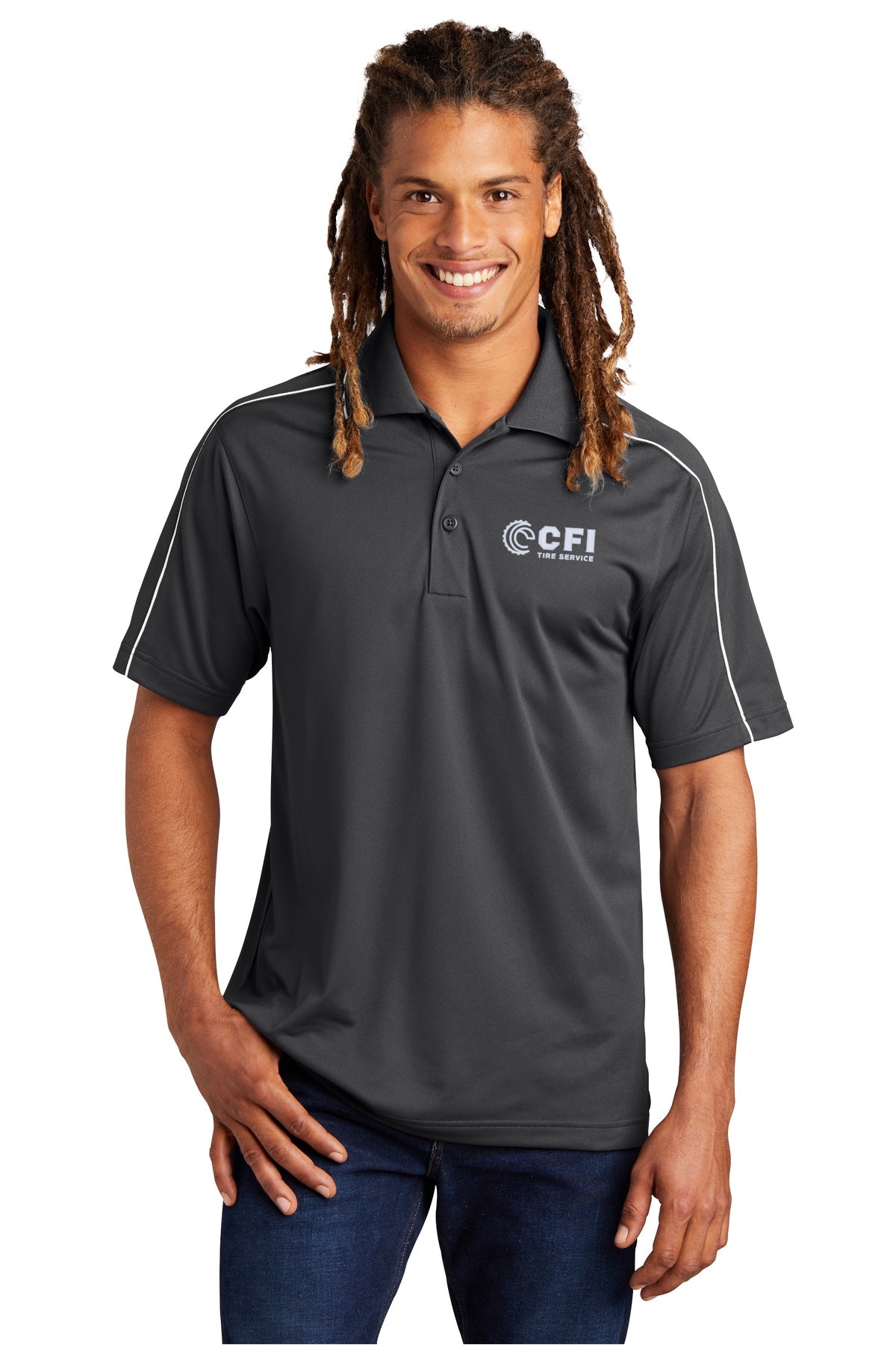 CFI Tire Service ST653 Sport-Tek® Micropique Sport-Wick® Piped Polo