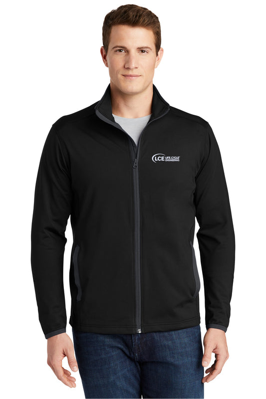 LCE ST853 Sport-Tek® Sport-Wick® Stretch Contrast Full-Zip Jacket