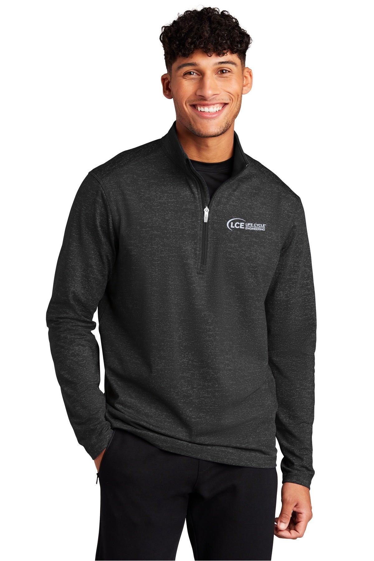 LCE ST855 Sport-Tek ® Sport-Wick ® Stretch Reflective Heather 1/2-Zip Pullover