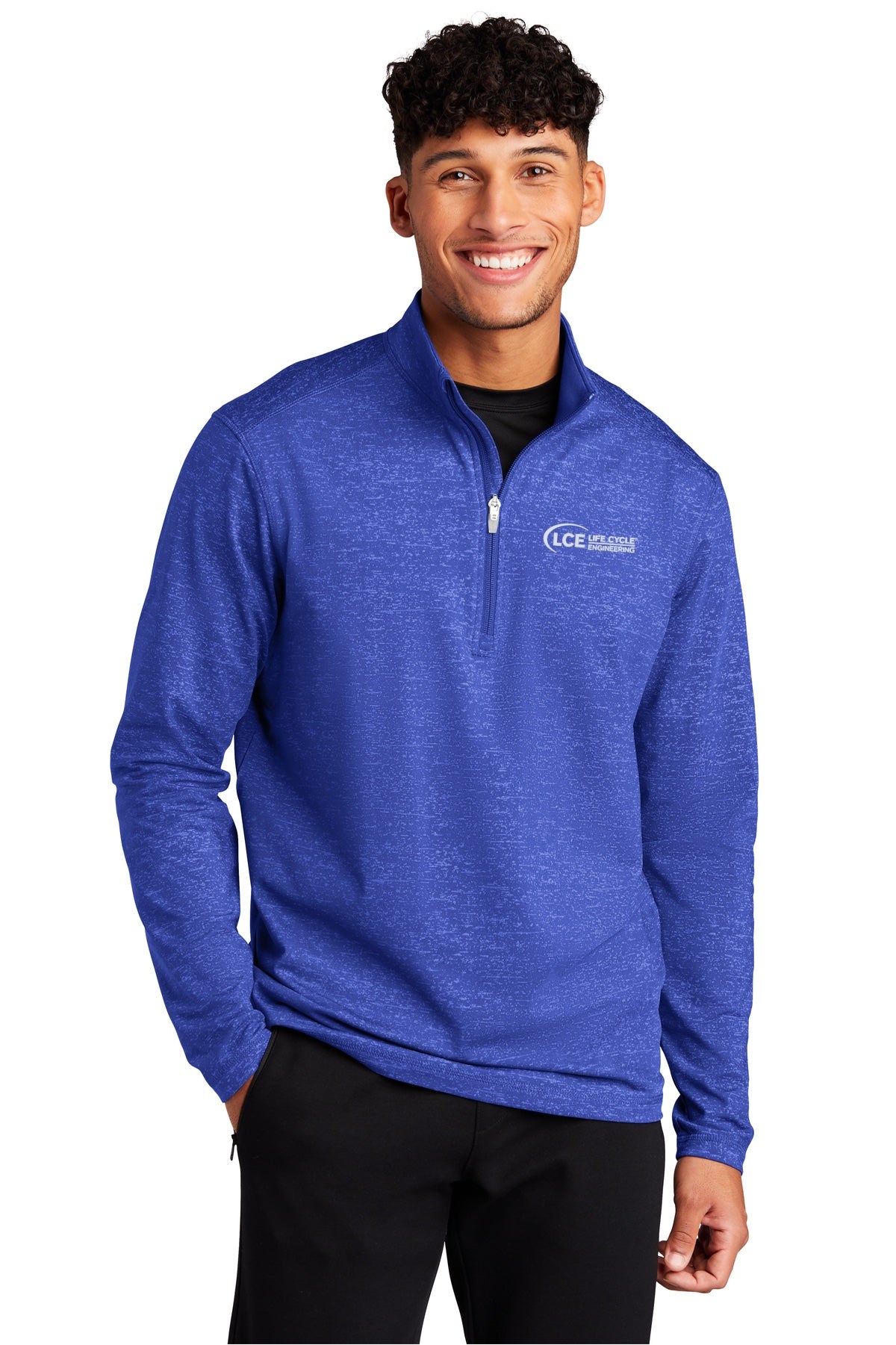 LCE ST855 Sport-Tek ® Sport-Wick ® Stretch Reflective Heather 1/2-Zip Pullover